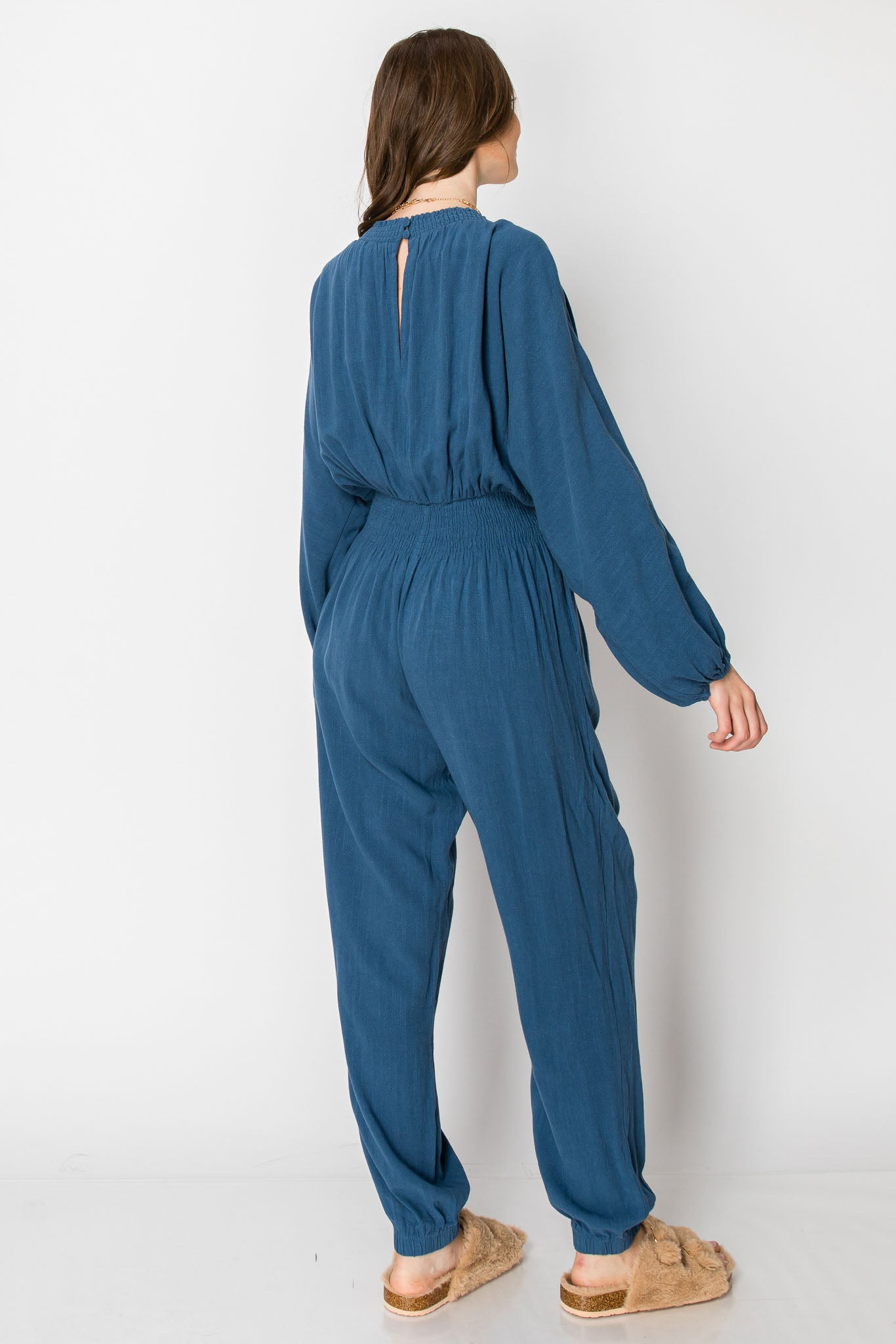DOLMAIN SLEEVE DEEP V NECK JUMPSUIT