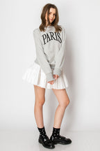 Paris Embroidered French Terry Sweatshirt Pullover