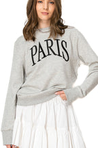 Paris Embroidered French Terry Sweatshirt Pullover