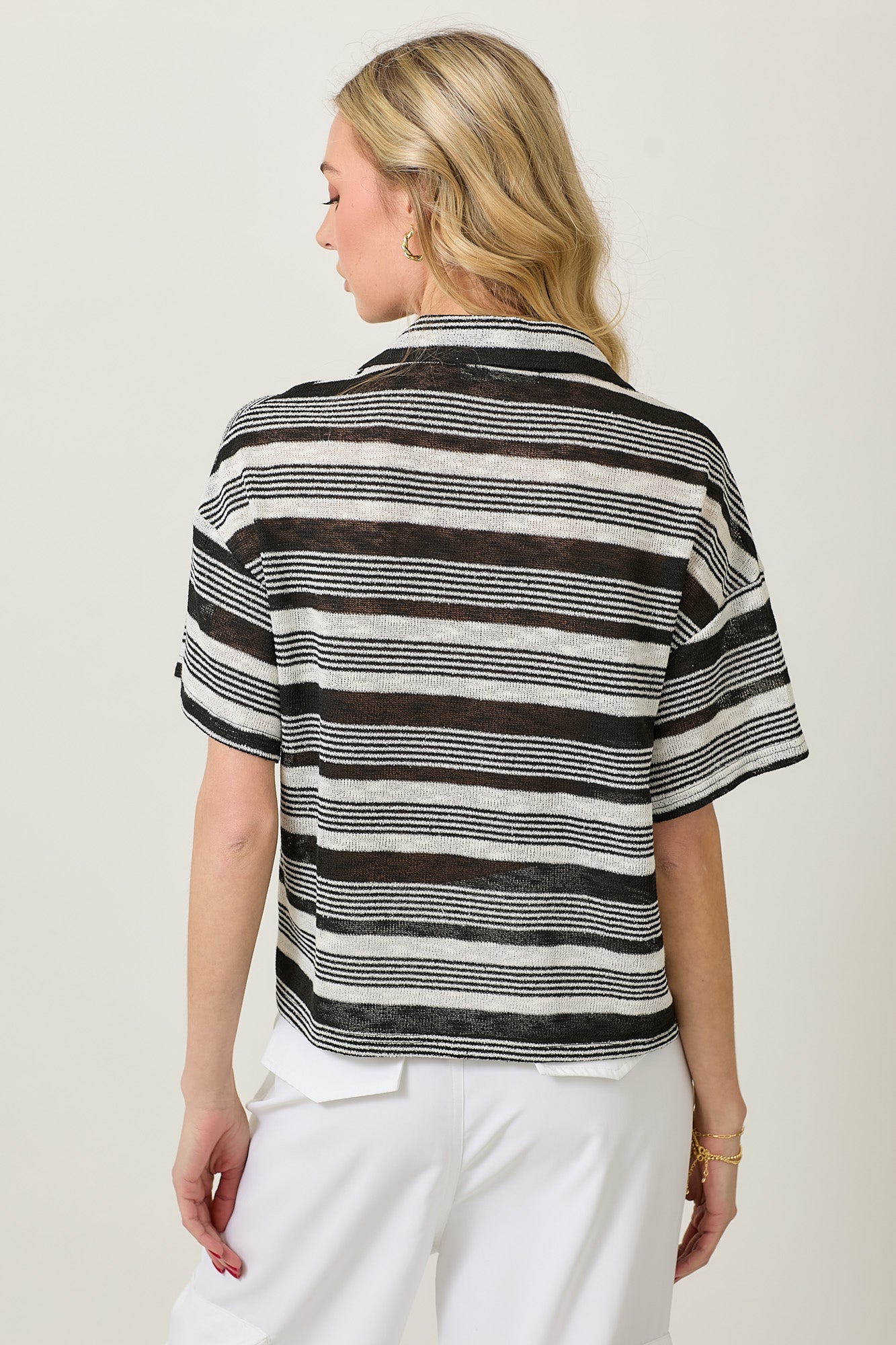 DOUBLE BOW STRIPED TOP