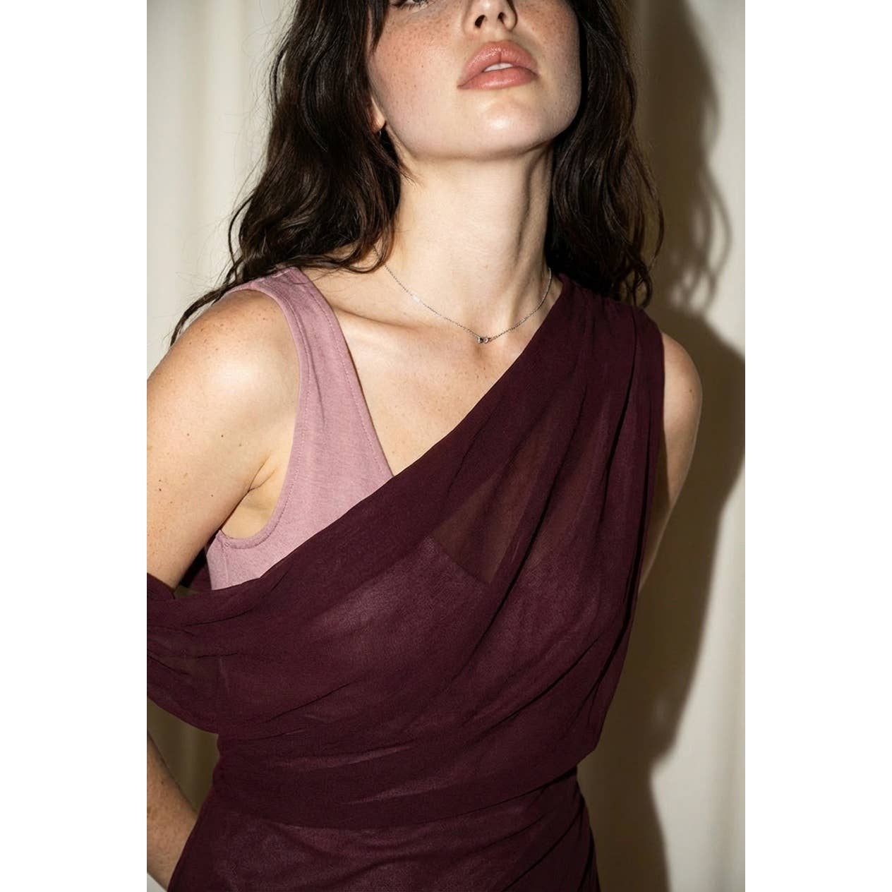 Sheer Overlay Dress and Wide-Leg Jumpsuit Set