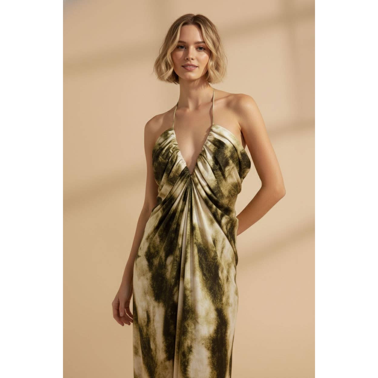 Satin Halter Maxi Dress