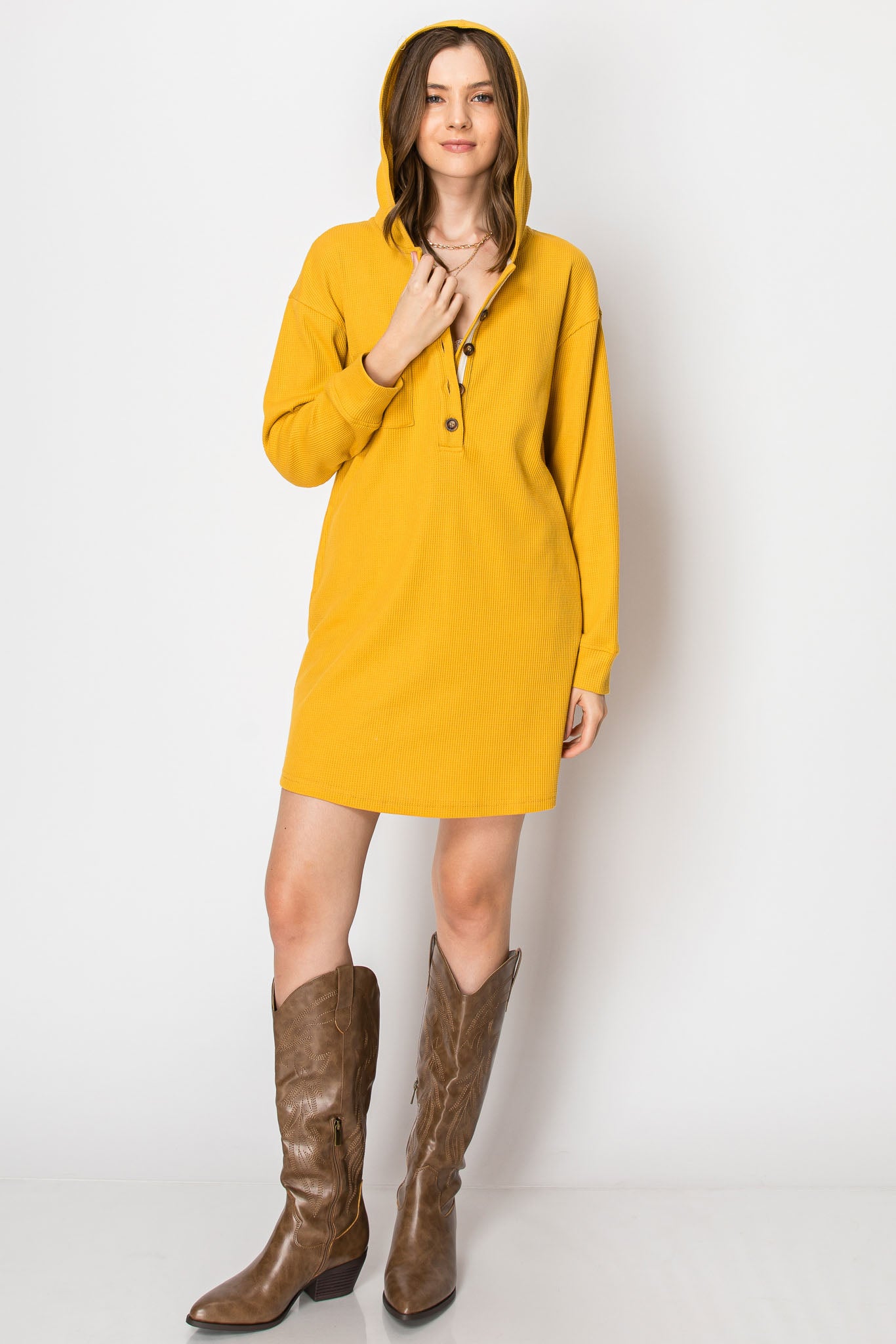 2-Tiered Long Sleeve Baby Doll DRESS