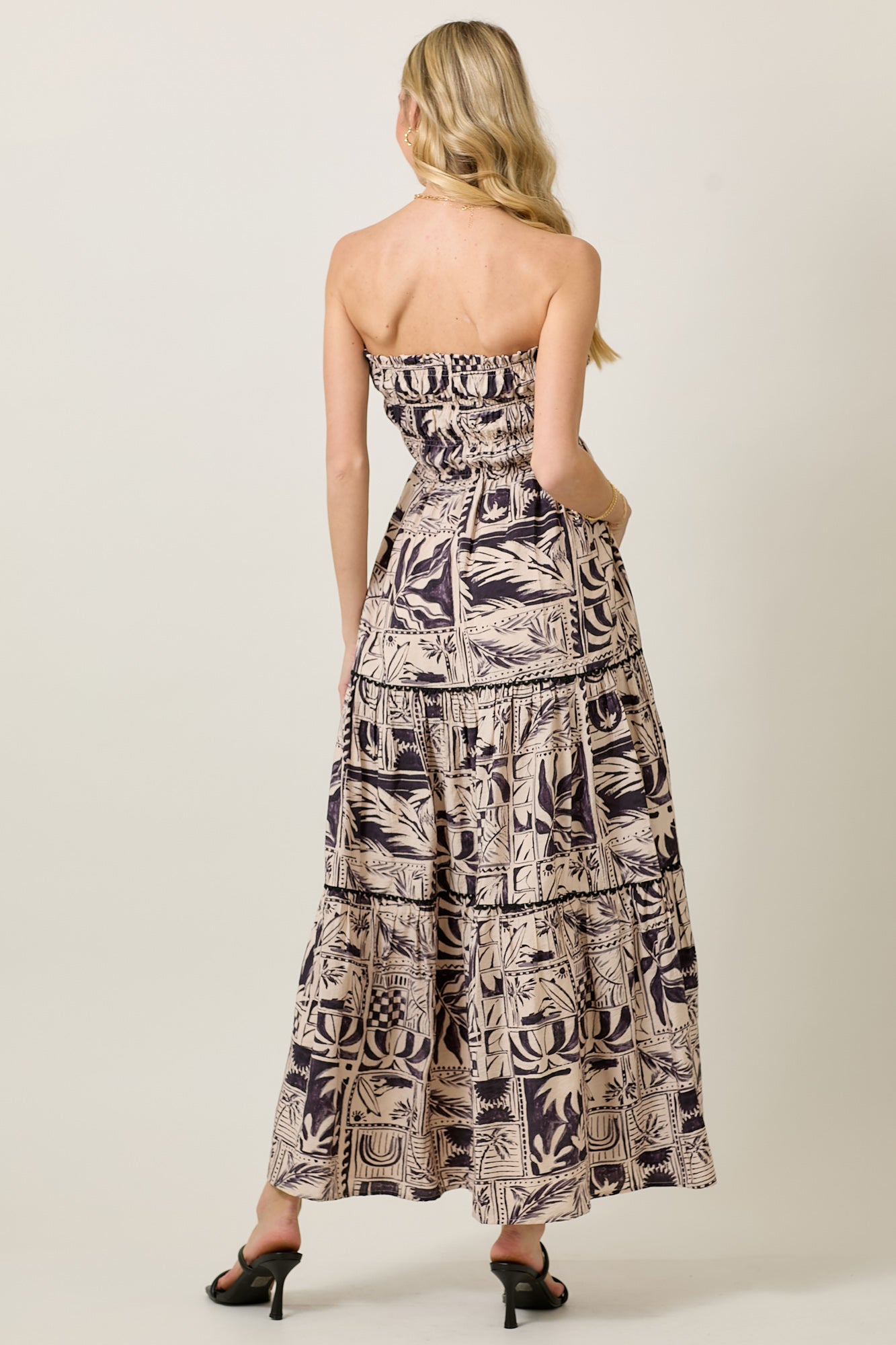 Summer Tube Sundress with Geo Tribal Print & Smocking