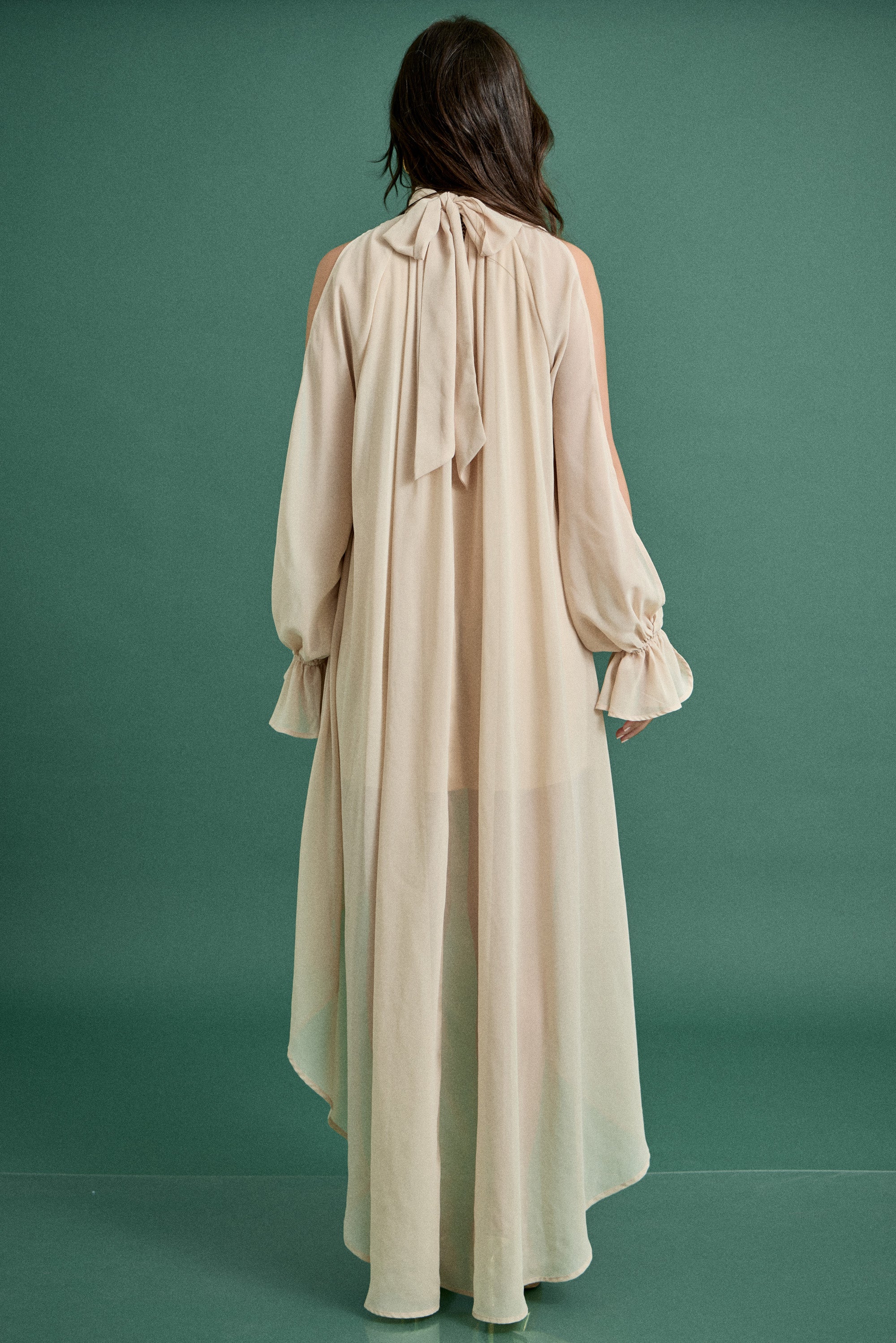 Fall High Low Halter Maxi Dress
