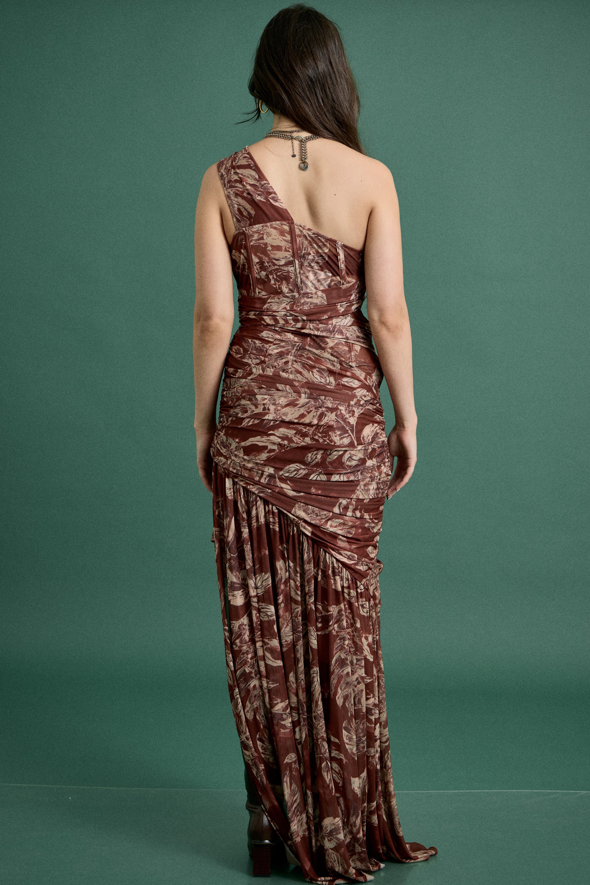 Fall Cut-Out Ruched Maxi Dress