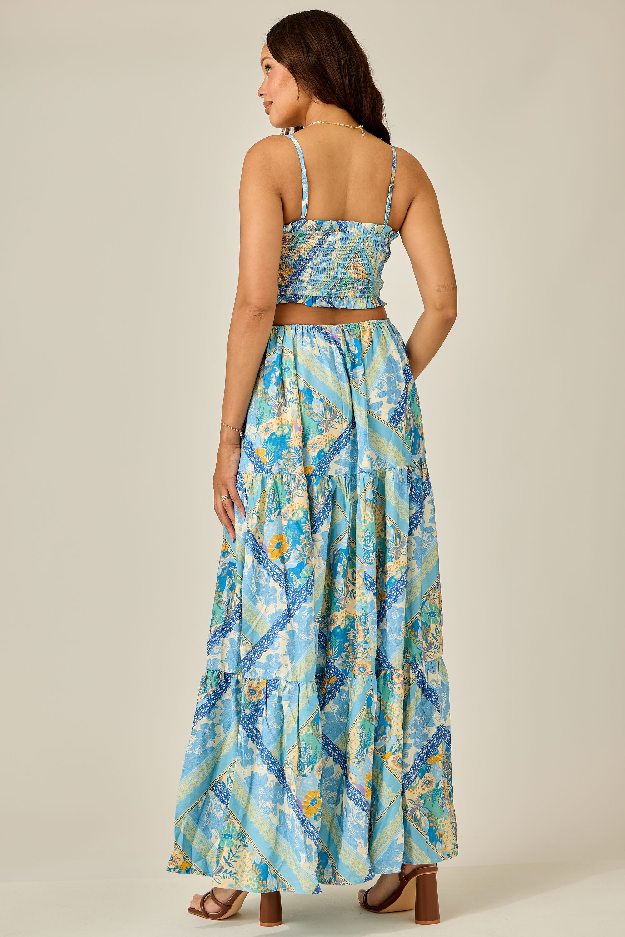 Blue Breeze Patchwork Maxi Dress