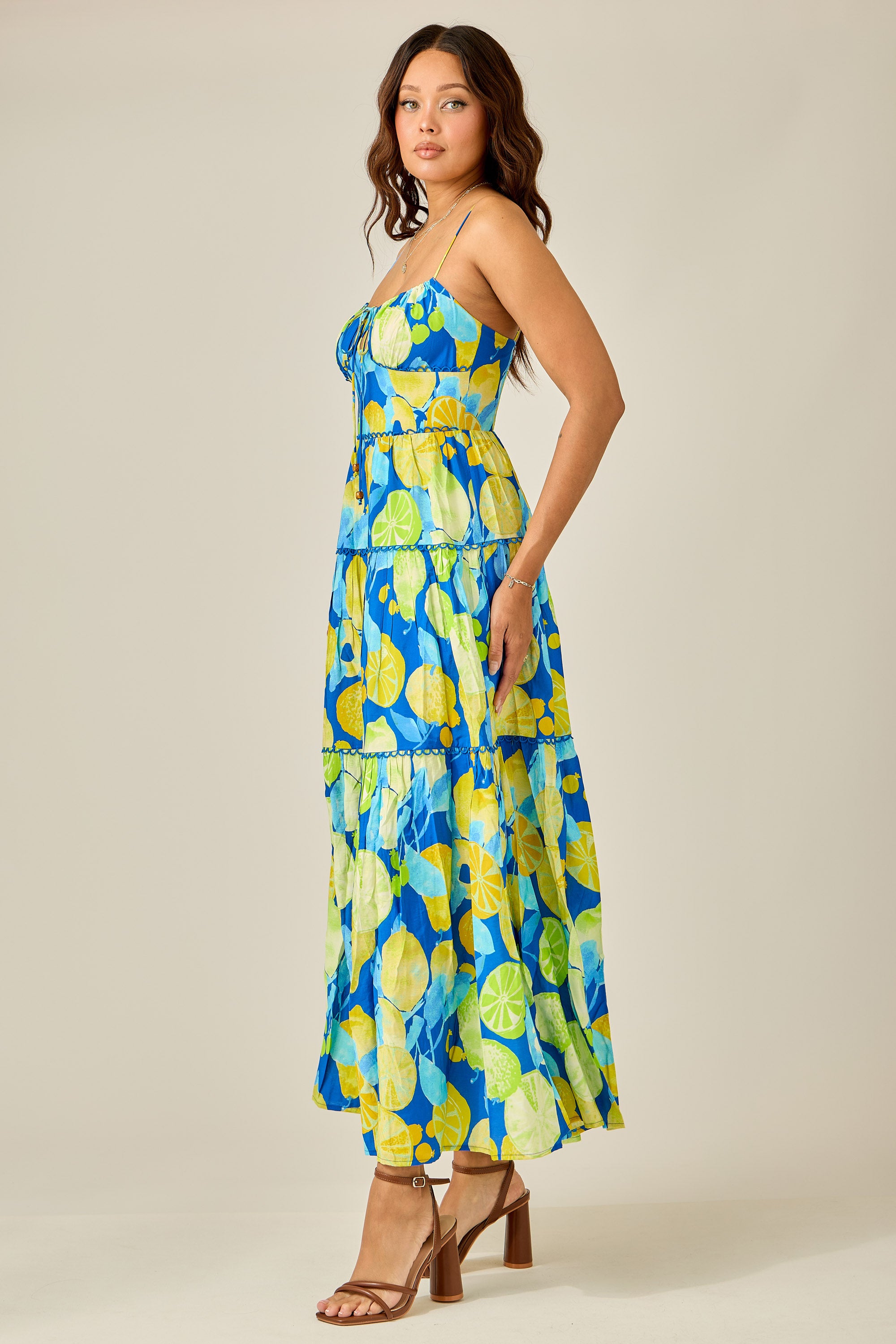 Citrus Splash Tiered Maxi Dress