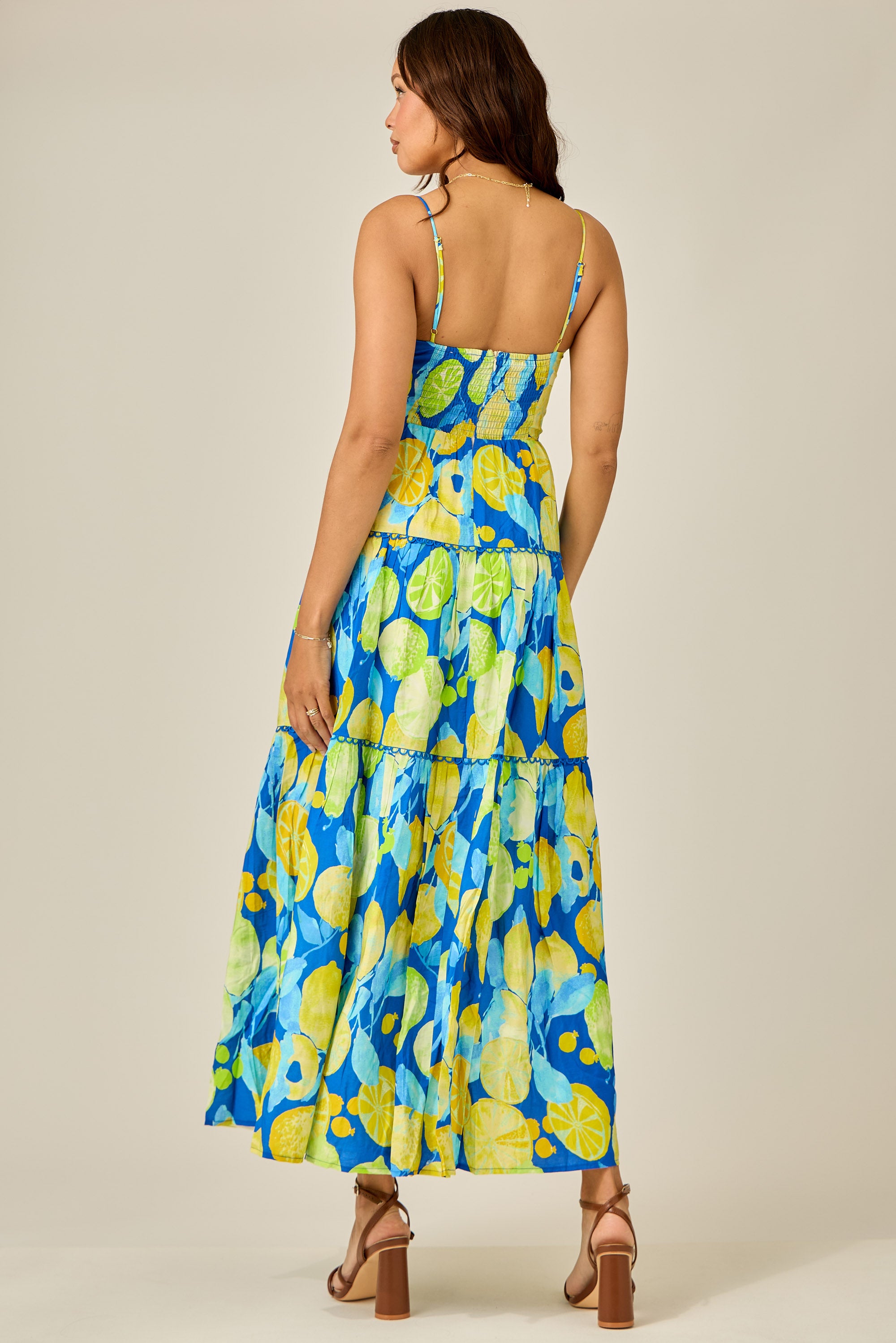 Citrus Splash Tiered Maxi Dress