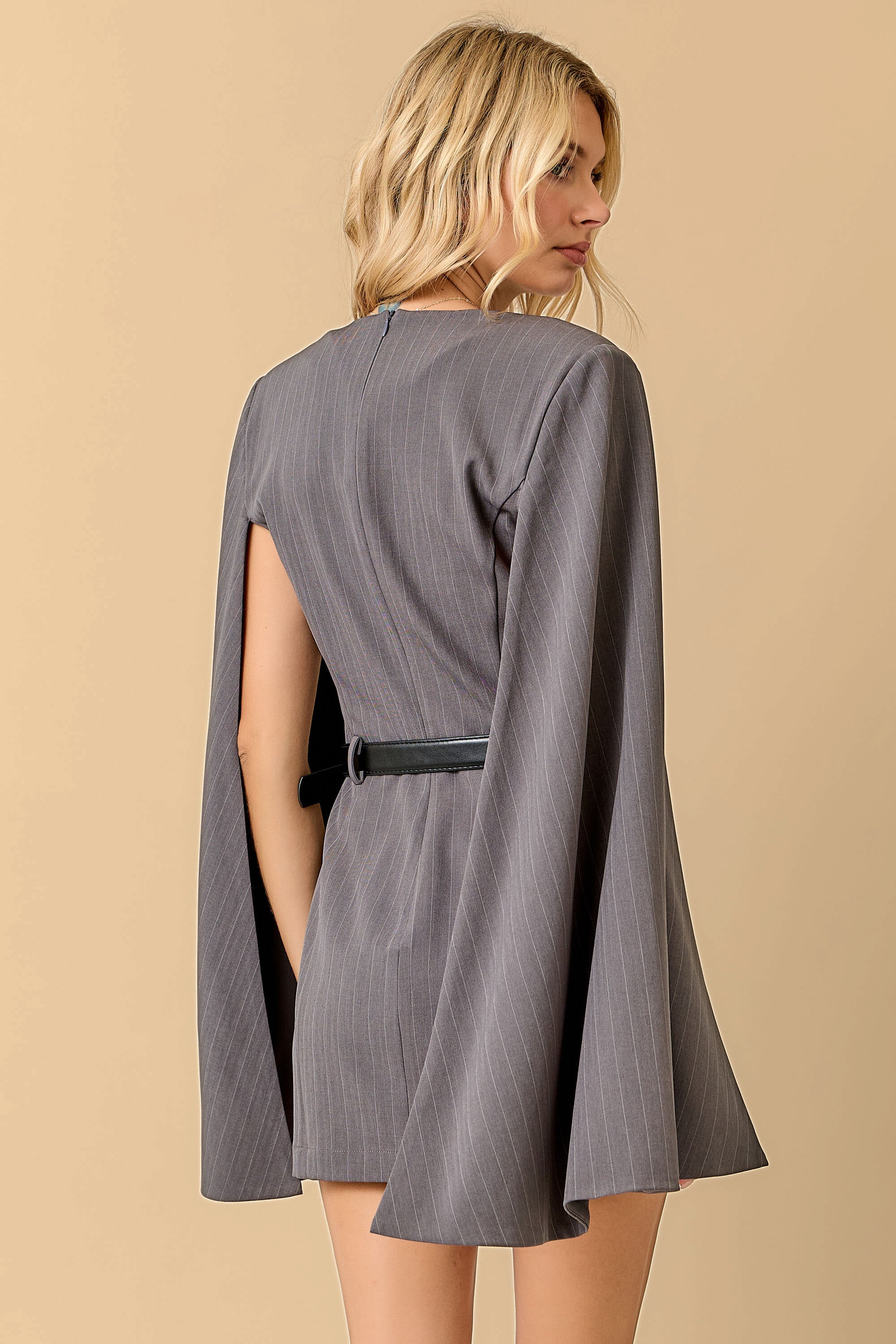 Fall Cape Blazer Mini Dress