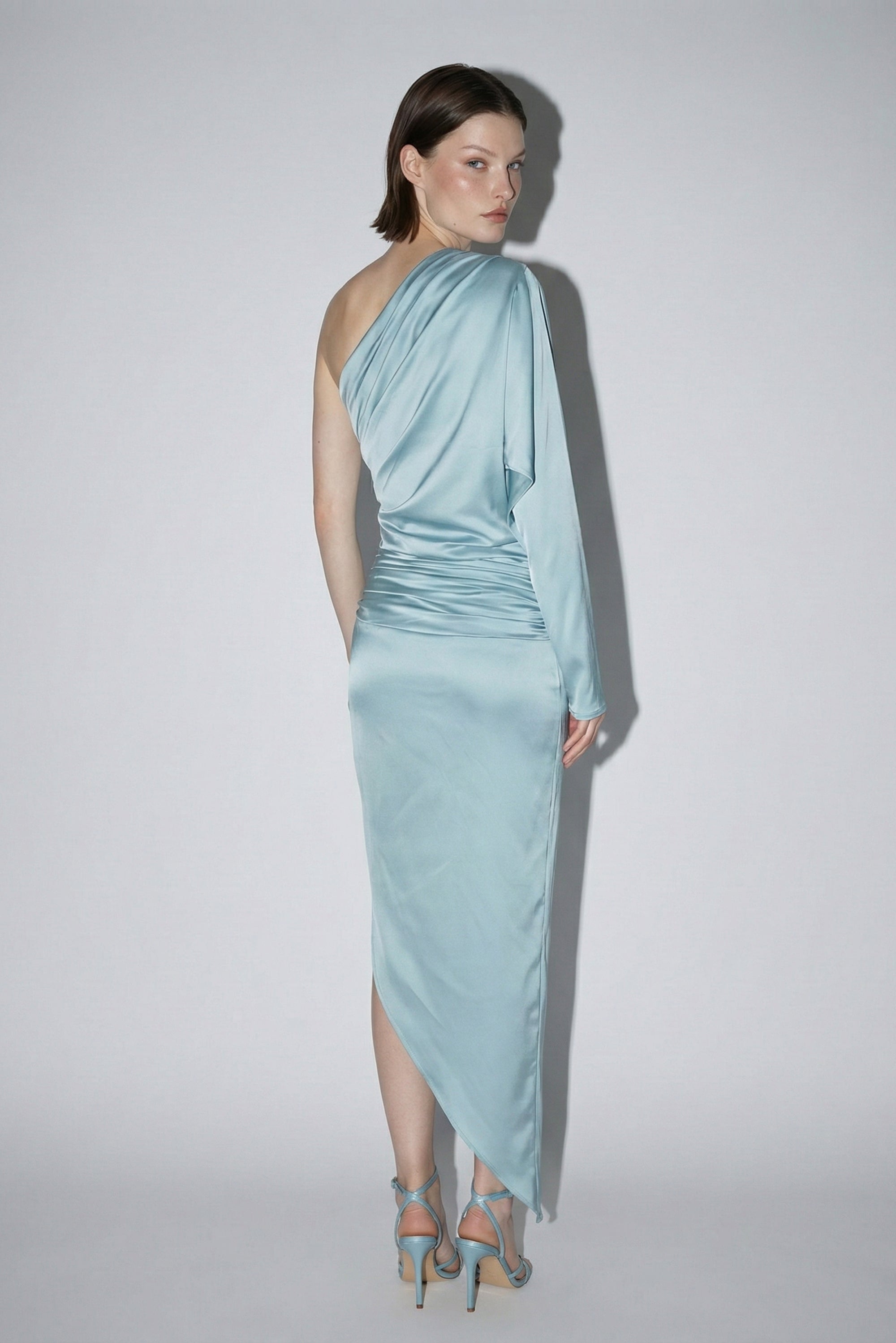 Satin One Shoulder Dress