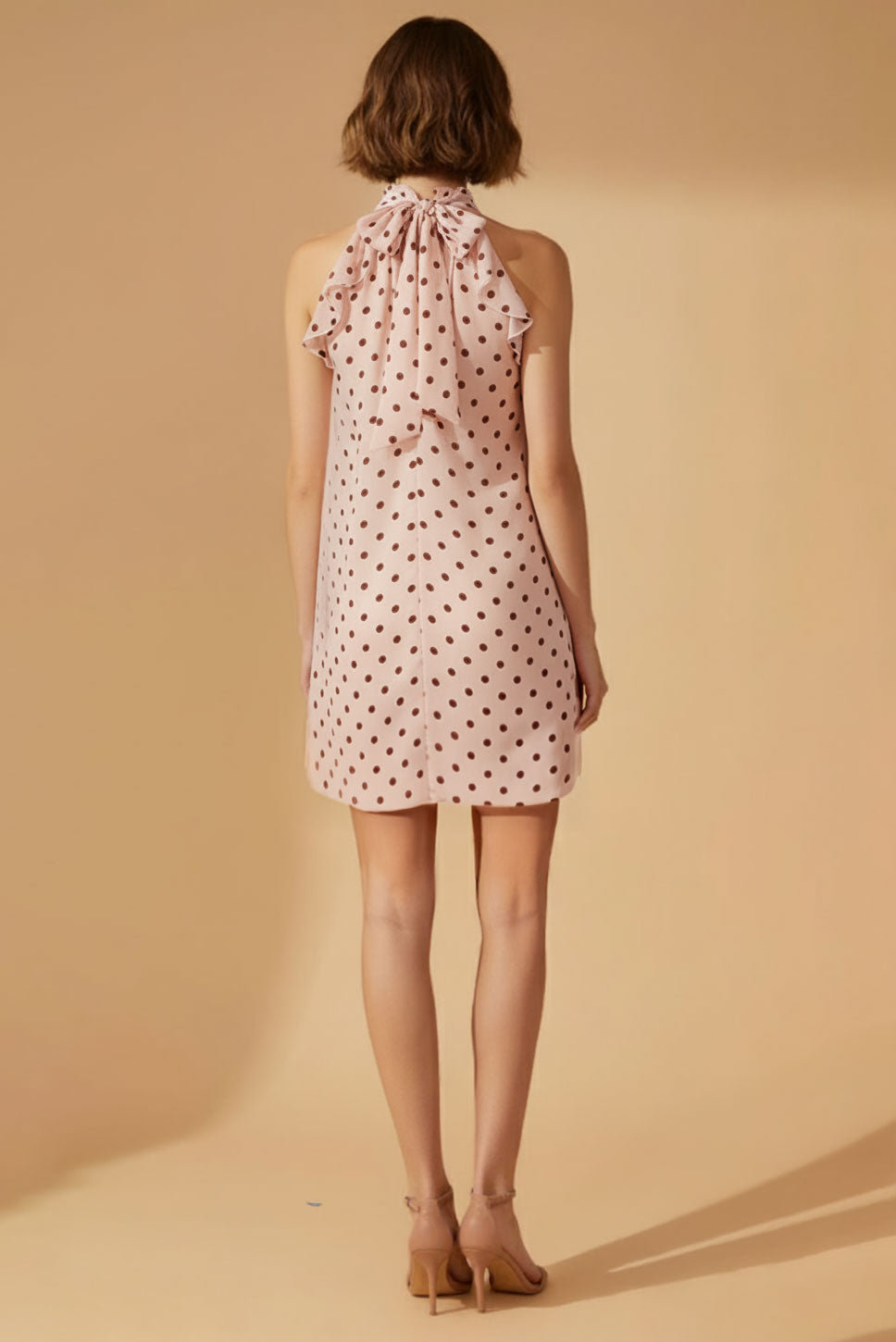 Polka Dot Halter Mini Dress
