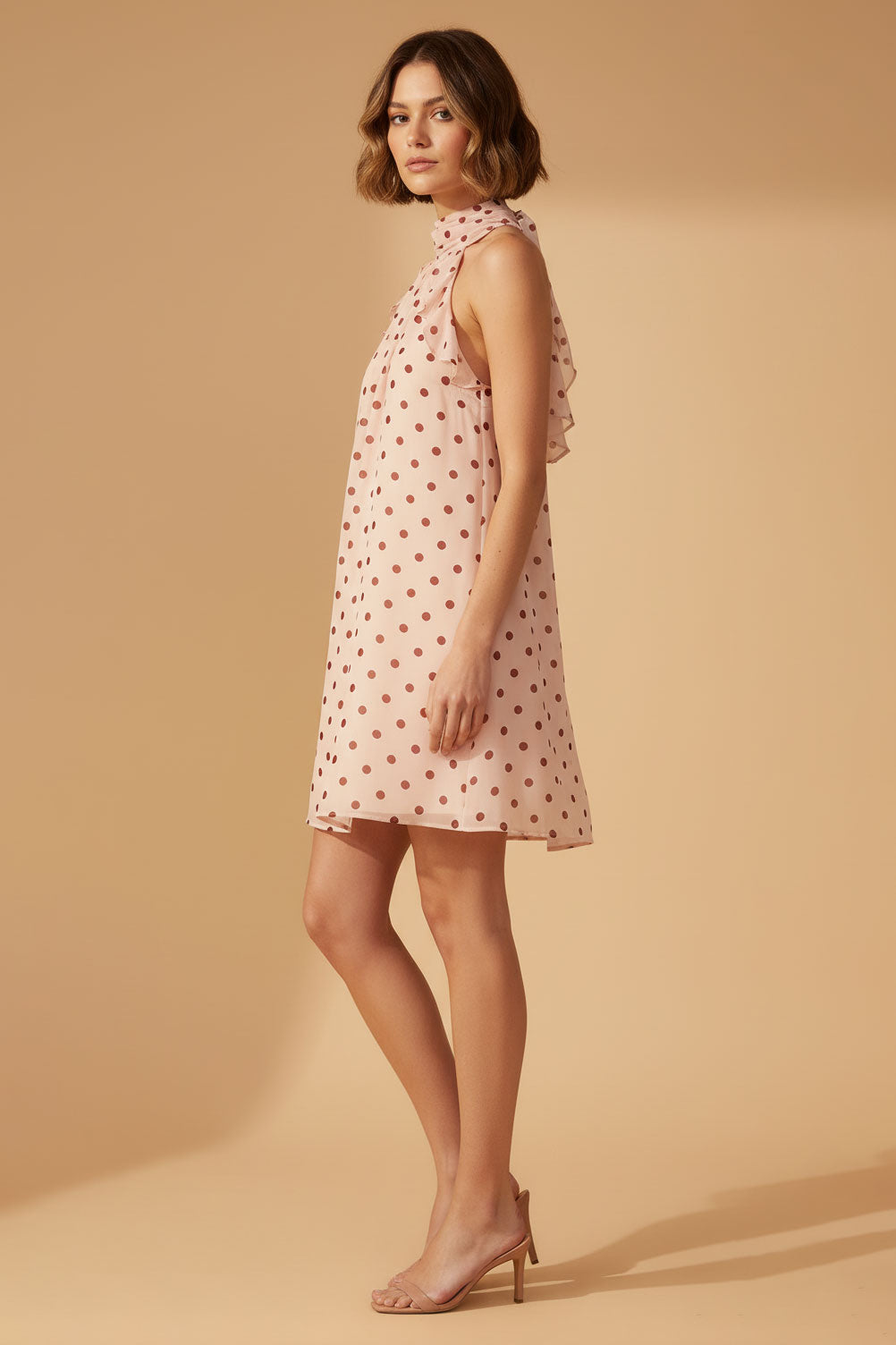 Polka Dot Halter Mini Dress