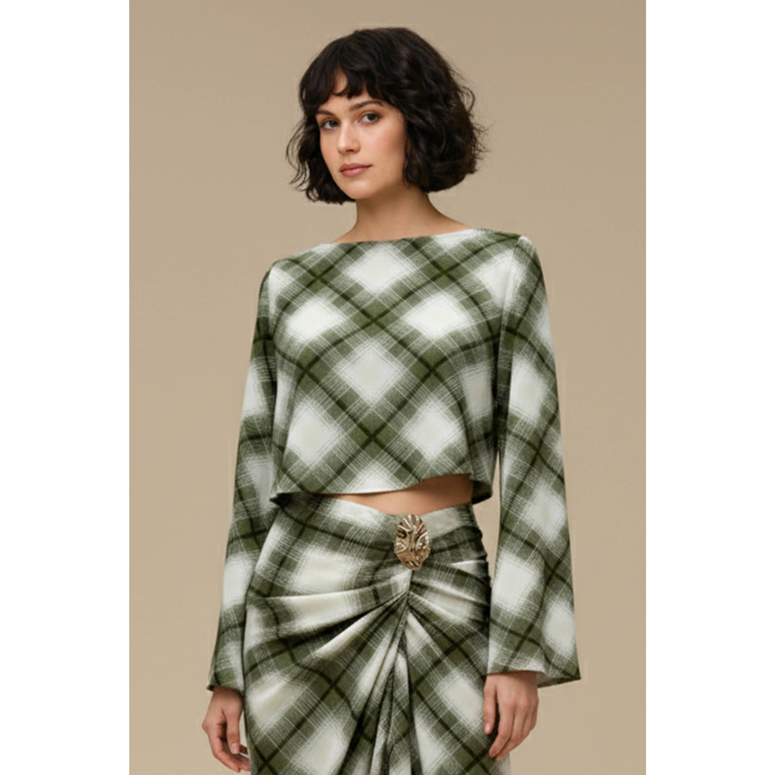 Spring Plaid Drape Set