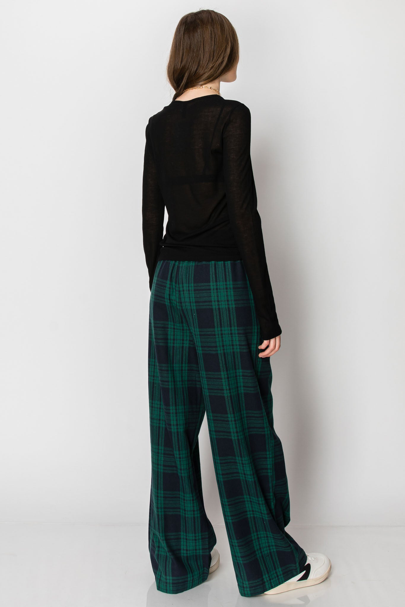 Flannel Plaid Draw String PANTS with Pockets