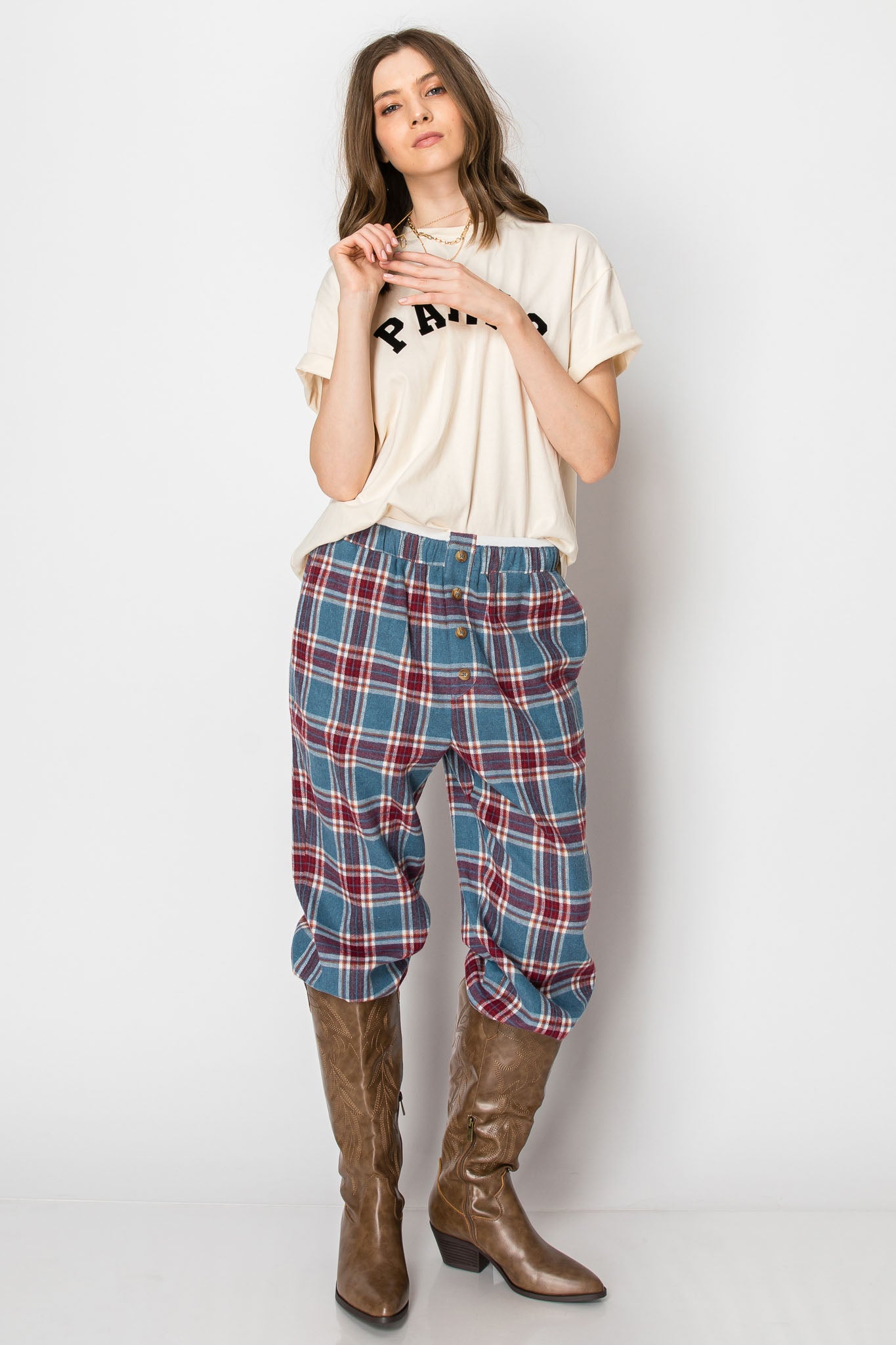 Flannel Plaid Pajama Boxer Wide Leg Lounge PANTS