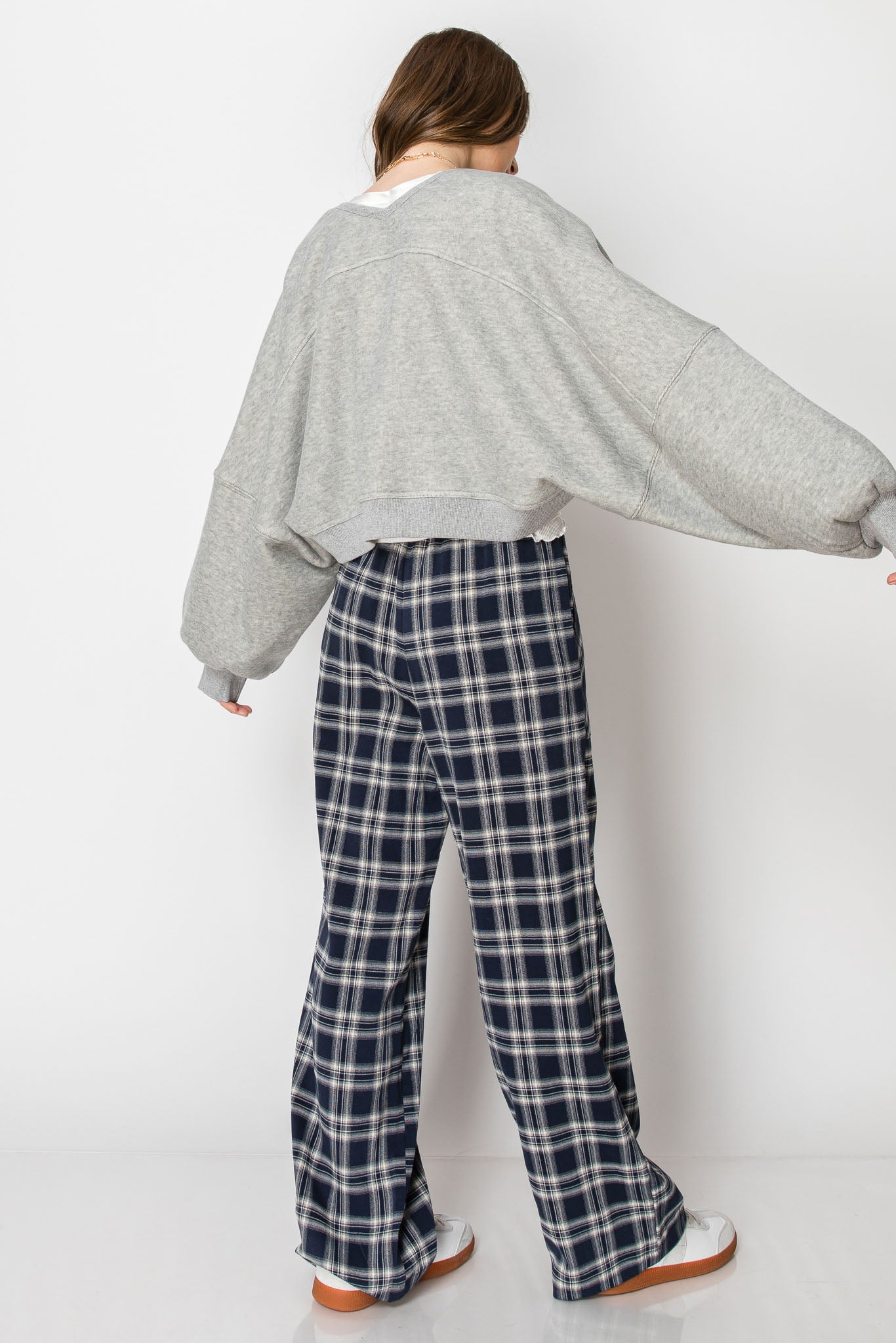 Plaid Drawstring PANTS with Pockets