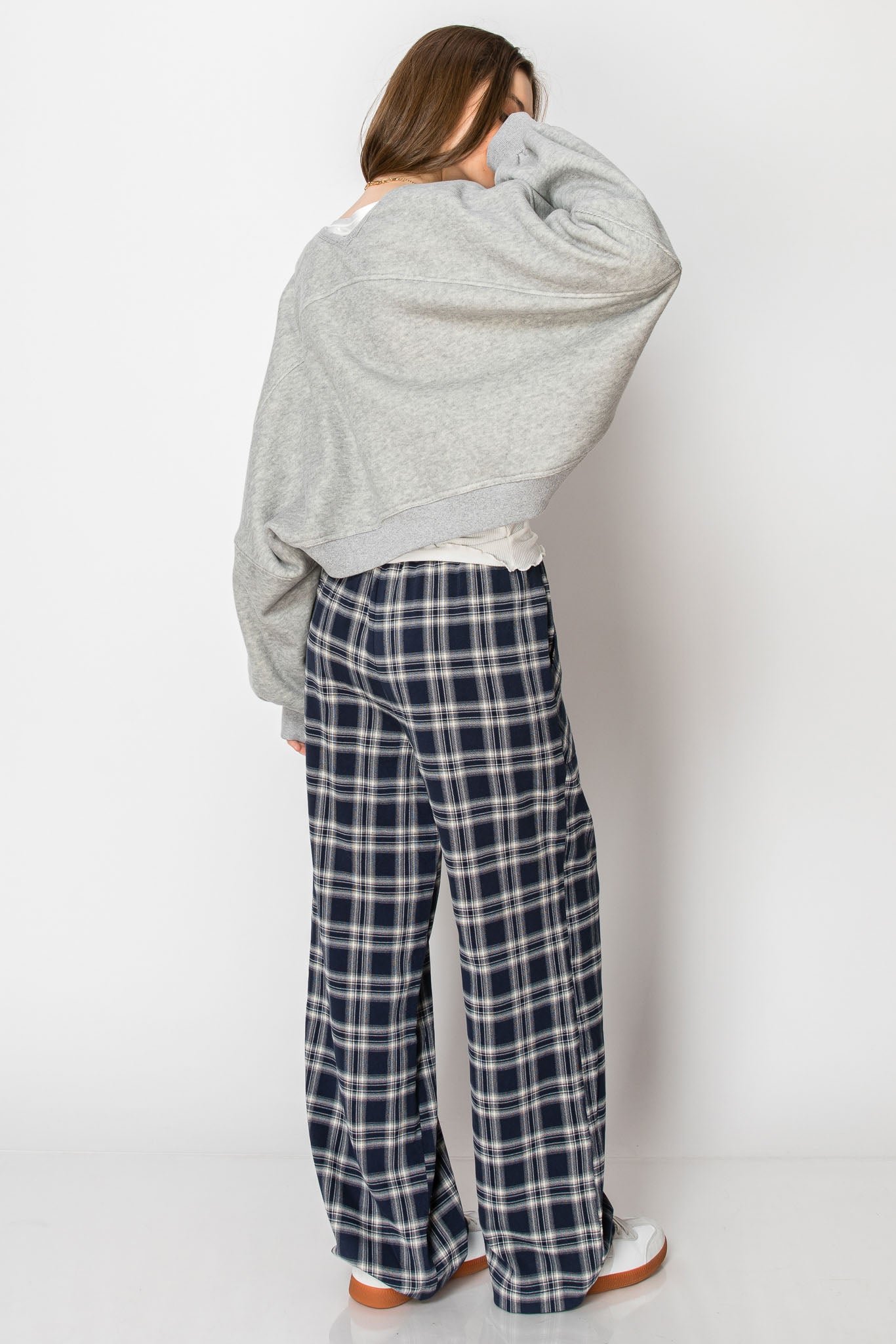 Plaid Drawstring PANTS with Pockets