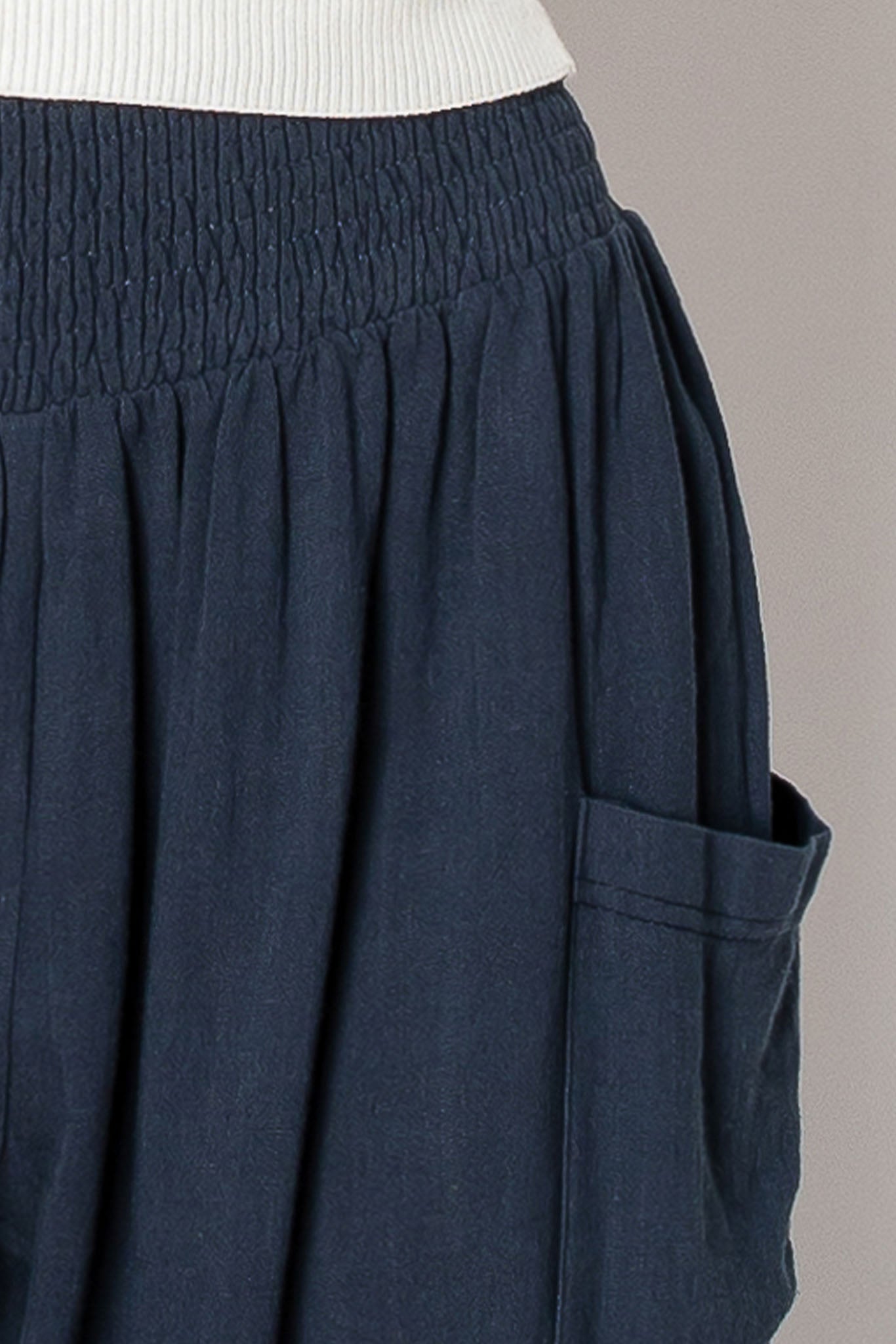 Smocked Waistband Heavy Linen Harlem PANTS