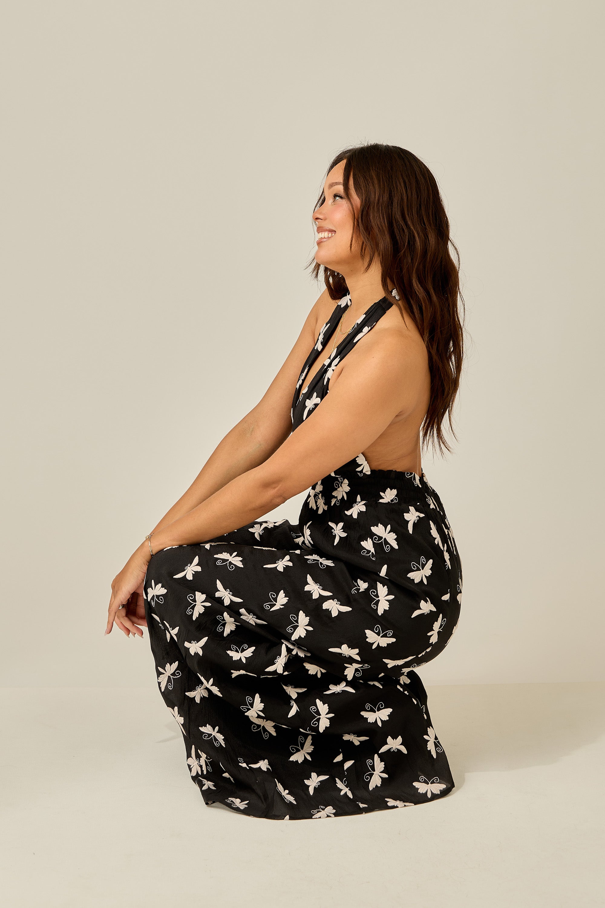 Midnight Flight Halter Jumpsuit