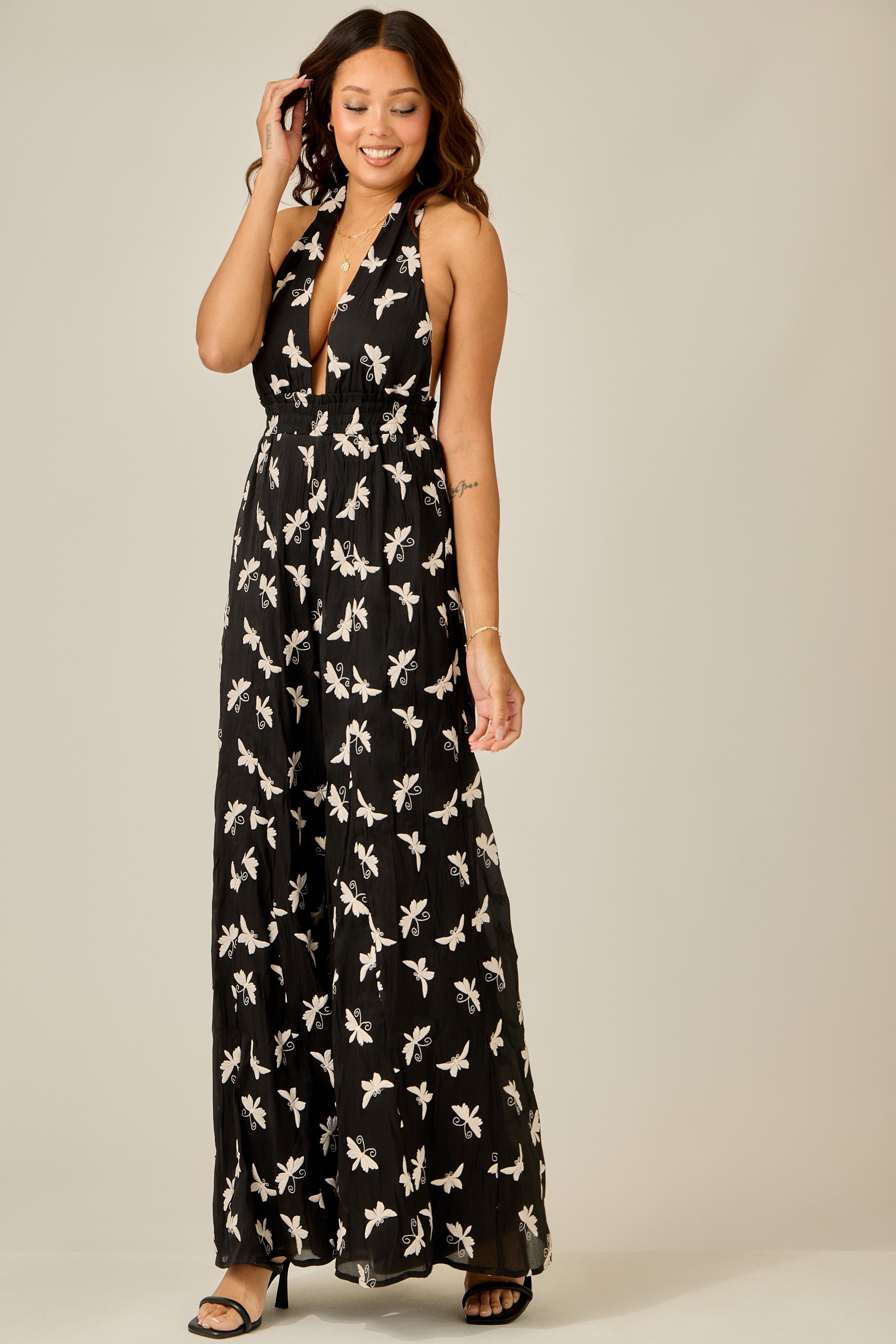 Midnight Flight Halter Jumpsuit