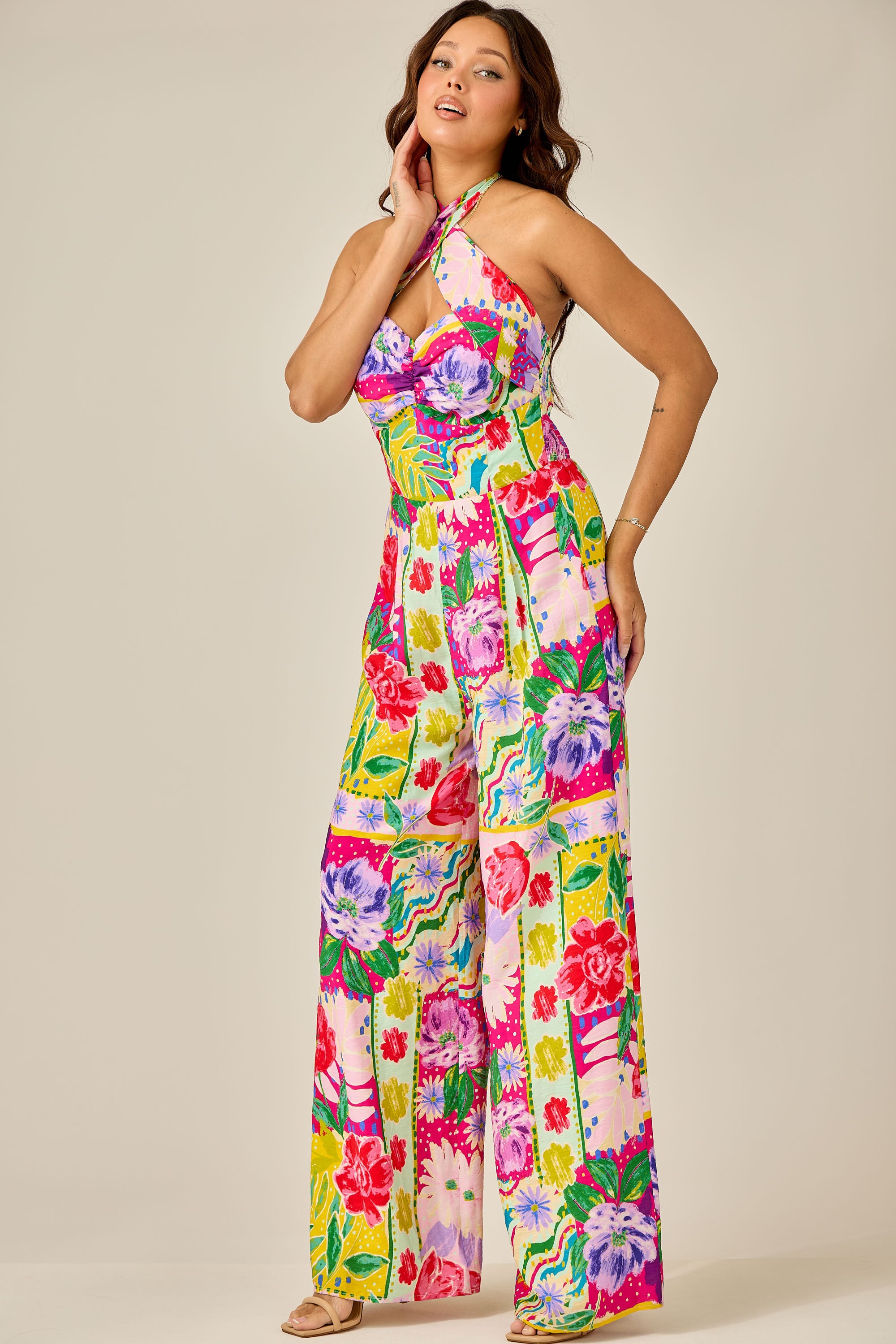 Sunset Palms Cutout Jumpsuit