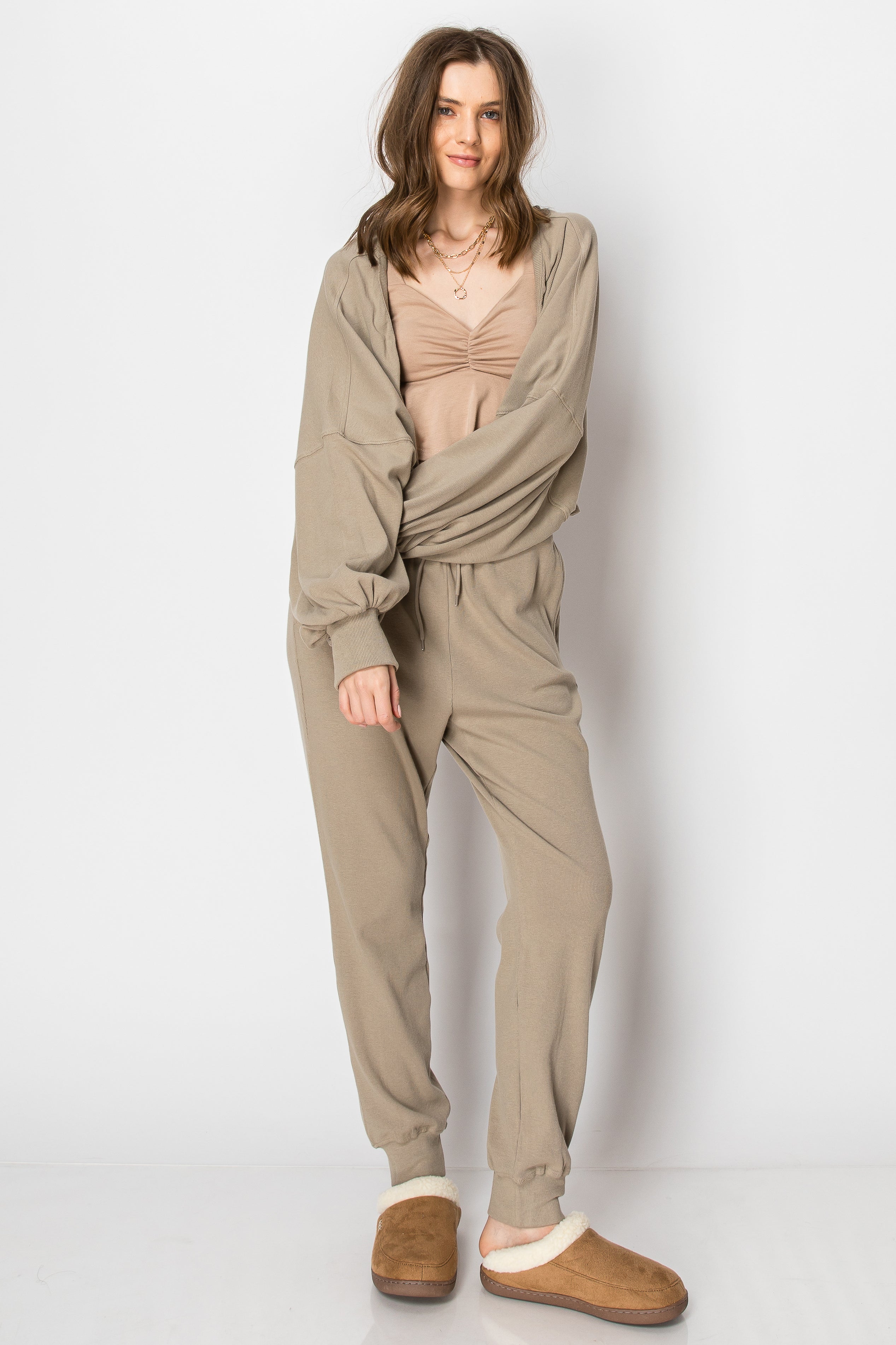 Shrug Cardigan Jogger PANT SET with Pockets