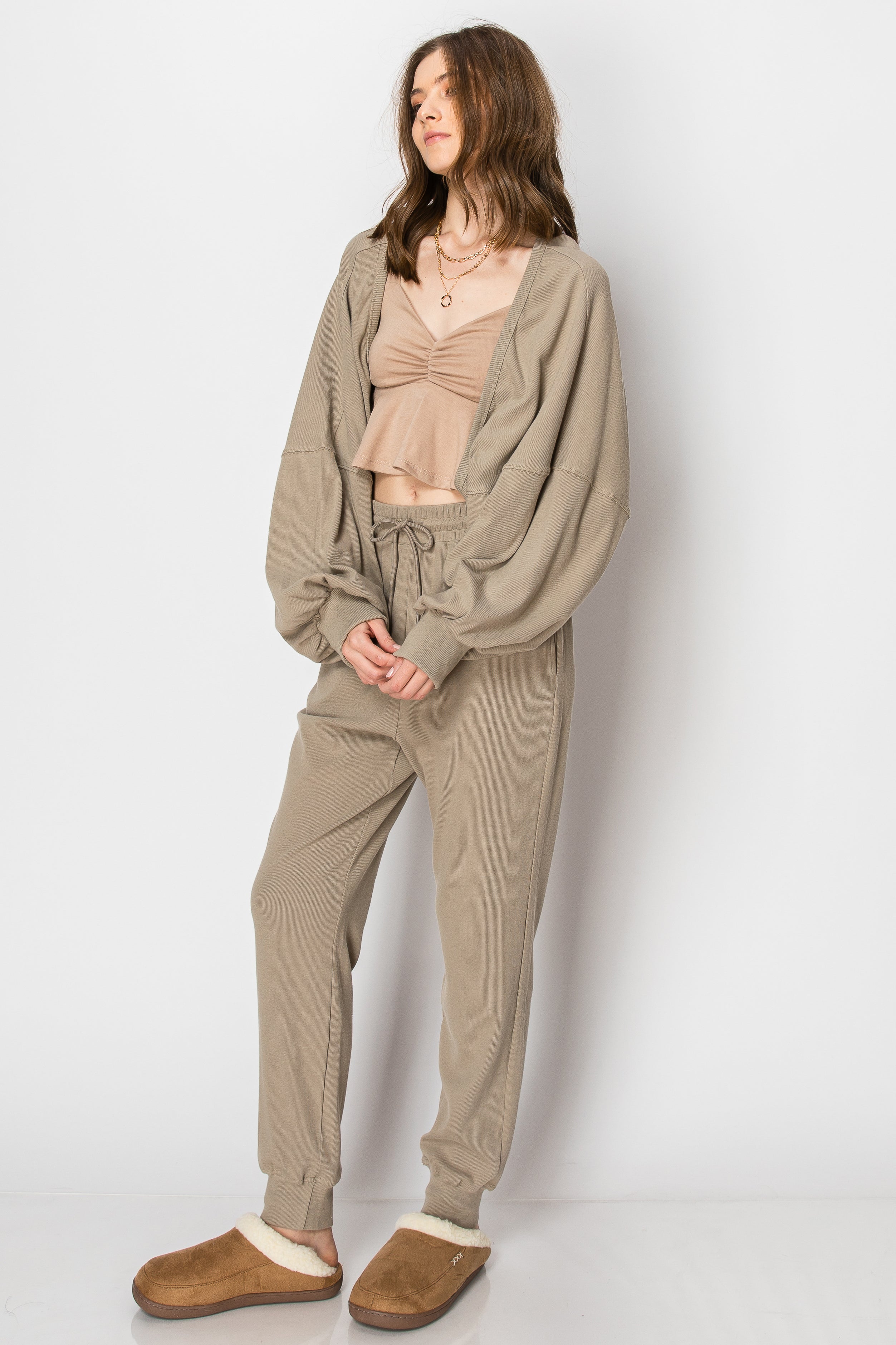 Shrug Cardigan Jogger PANT SET with Pockets