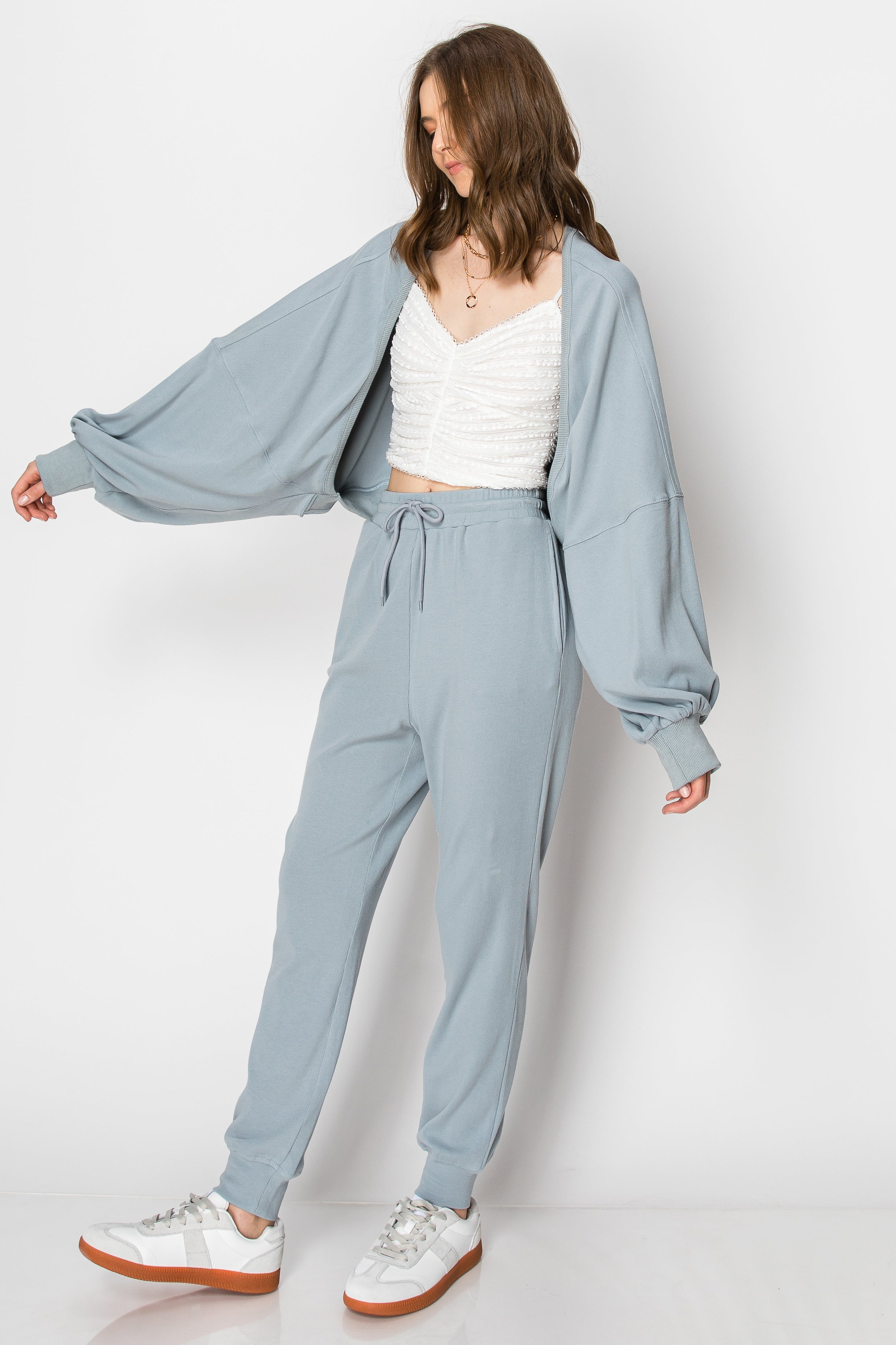 Shrug Cardigan Jogger PANT SET with Pockets