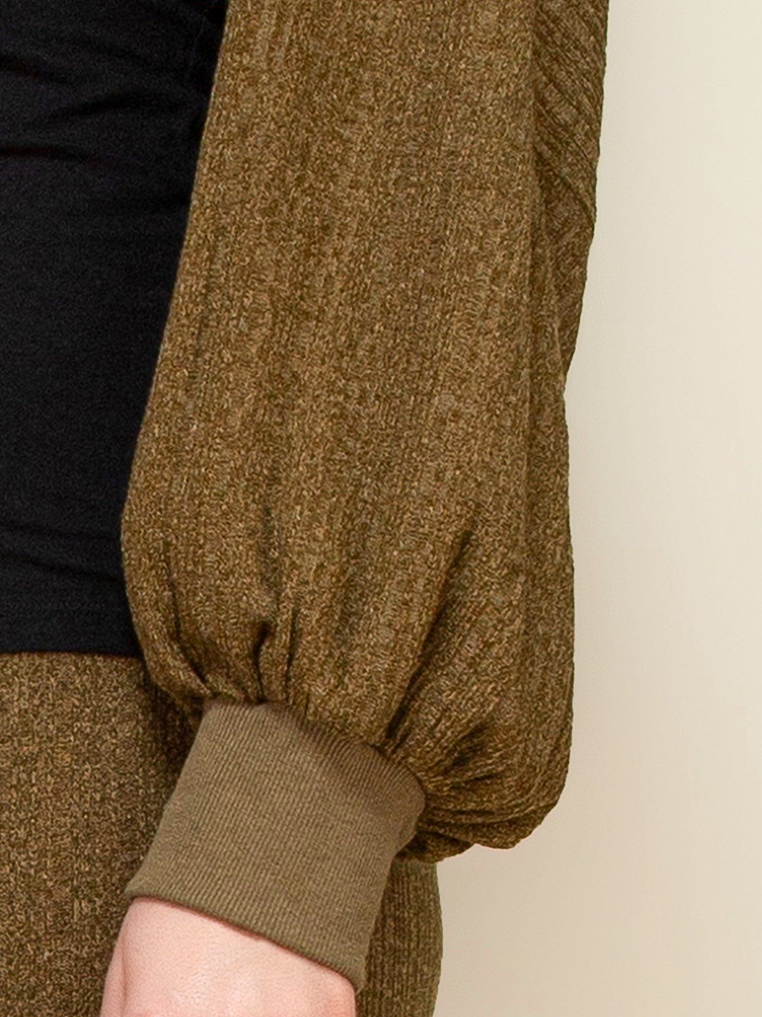 Heavy Textured Rib Shrug Cardigan PANT SET