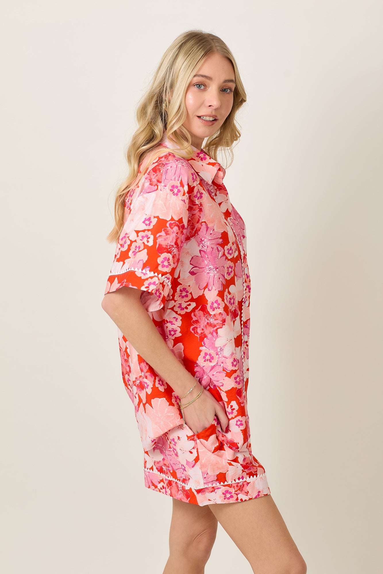 Summer Floral Short Sleeve Top & Shorts Set