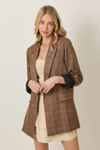 Fall Light Weight Plaid Blazer