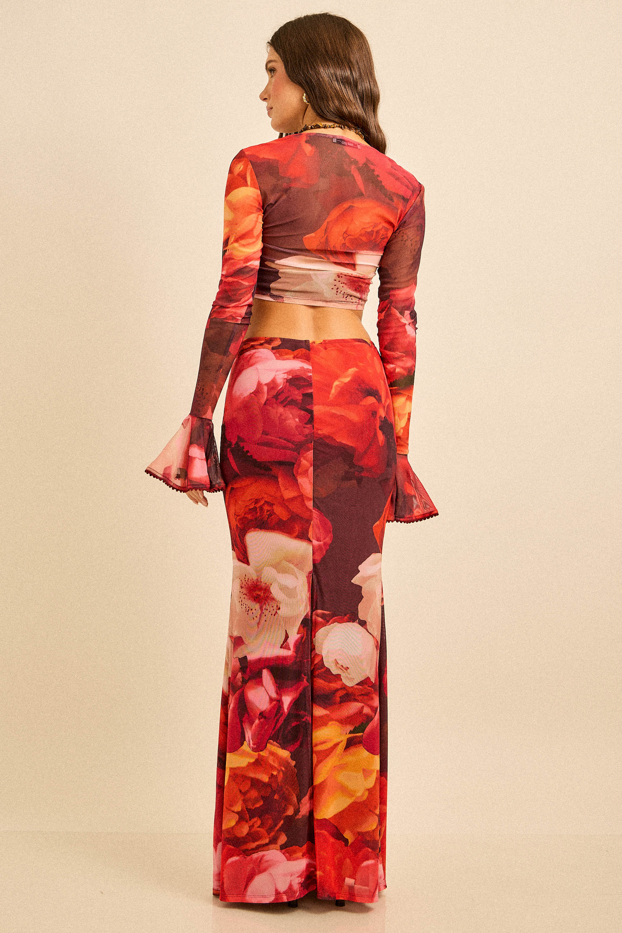 Spring Floral Mesh Maxi Set