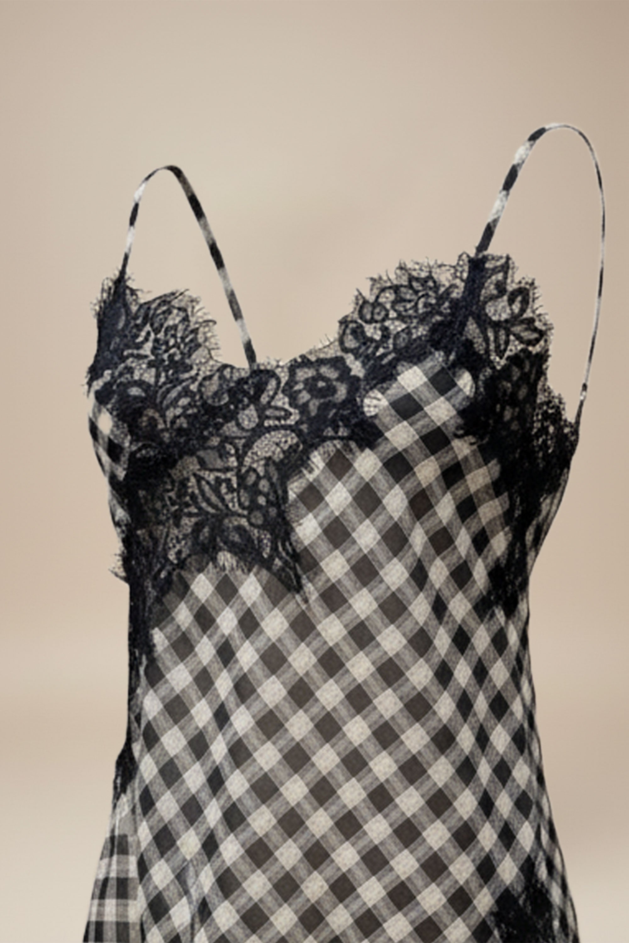 Spring Gingham Lace Trim Set