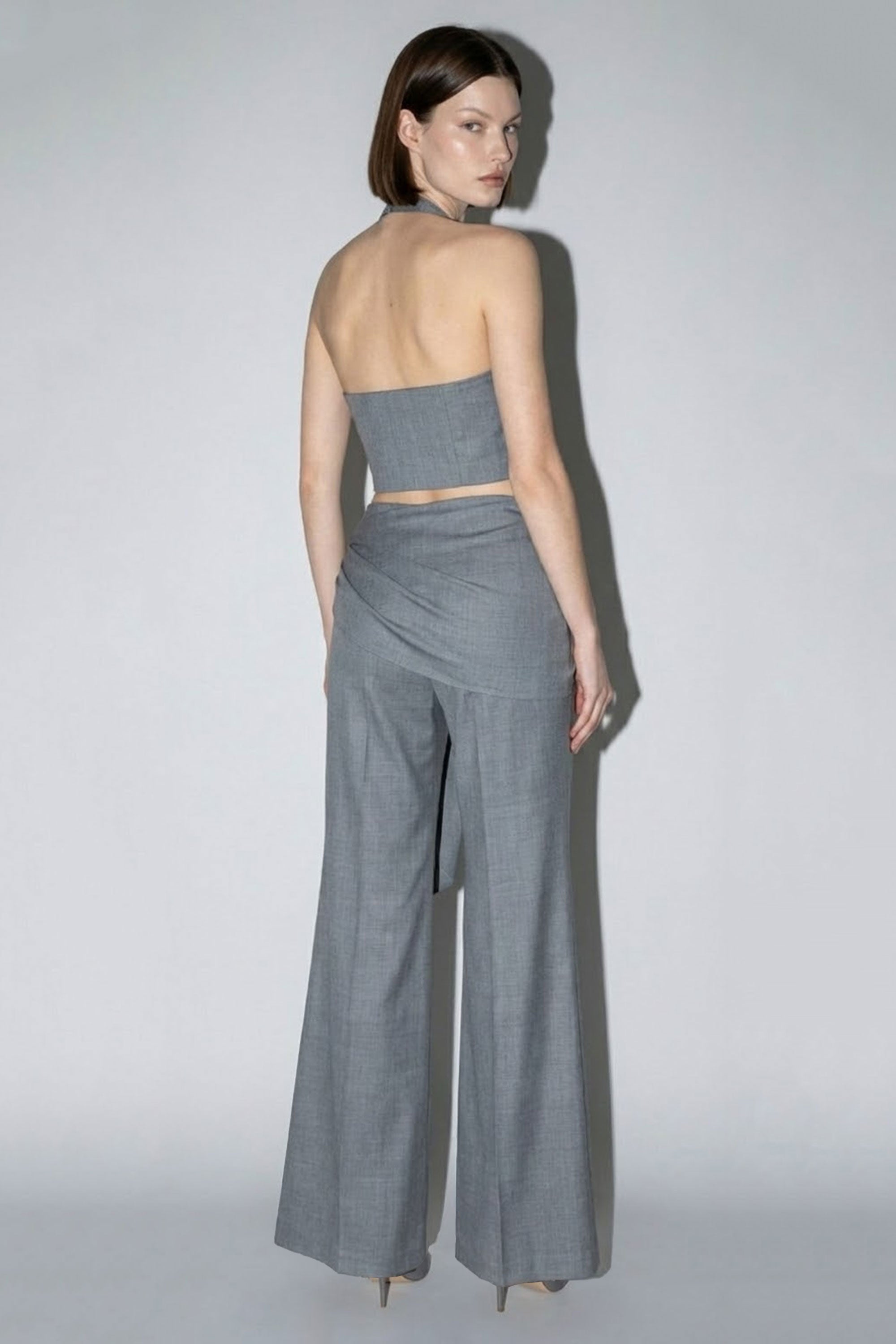 Asymmetrical Halter Wrap Set