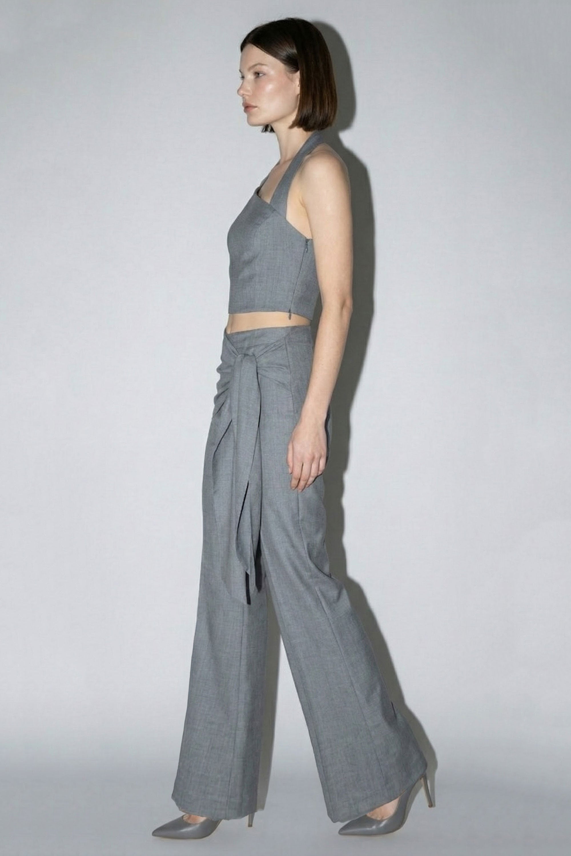 Asymmetrical Halter Wrap Set