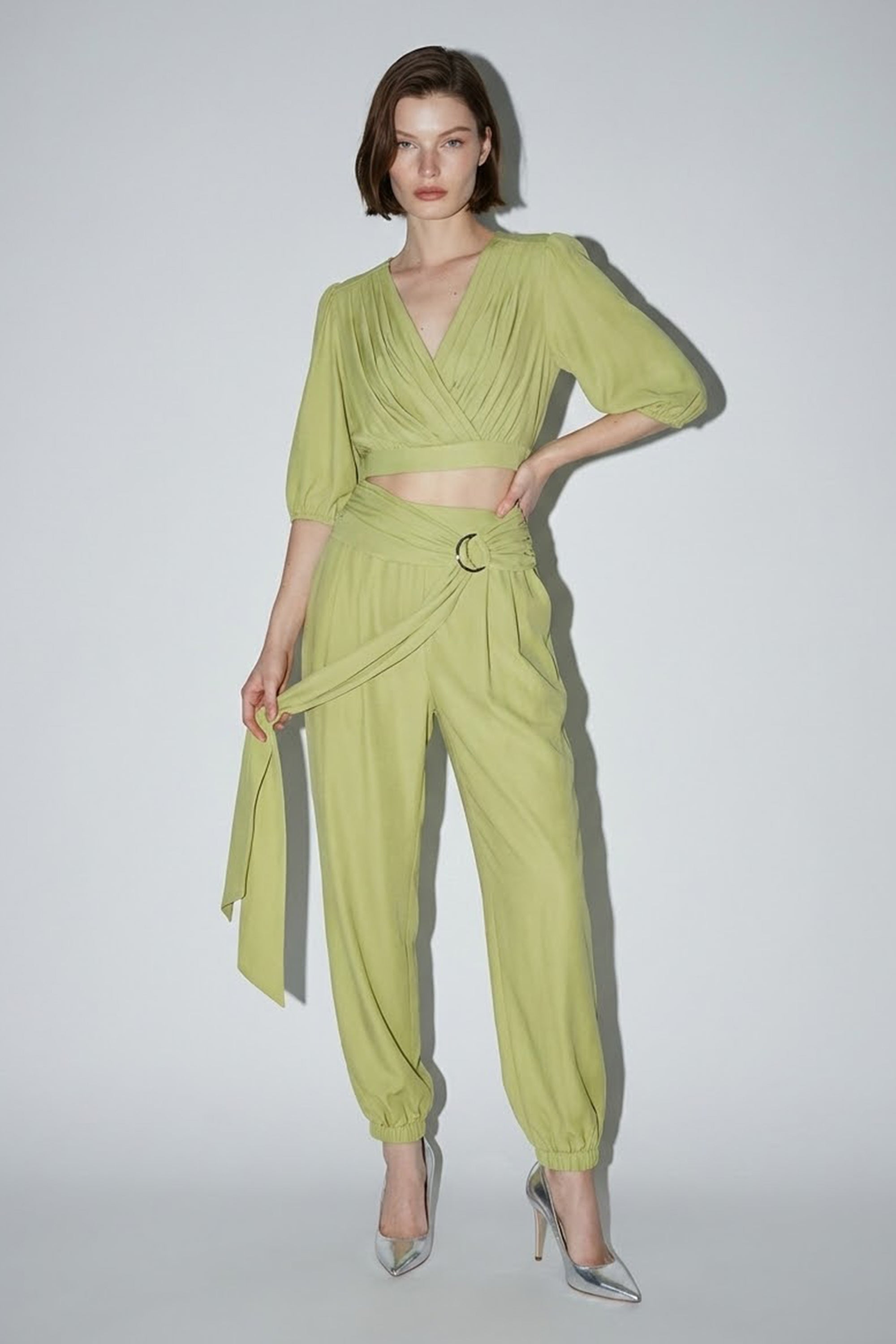 Wrap Top & Balloon Pants Set