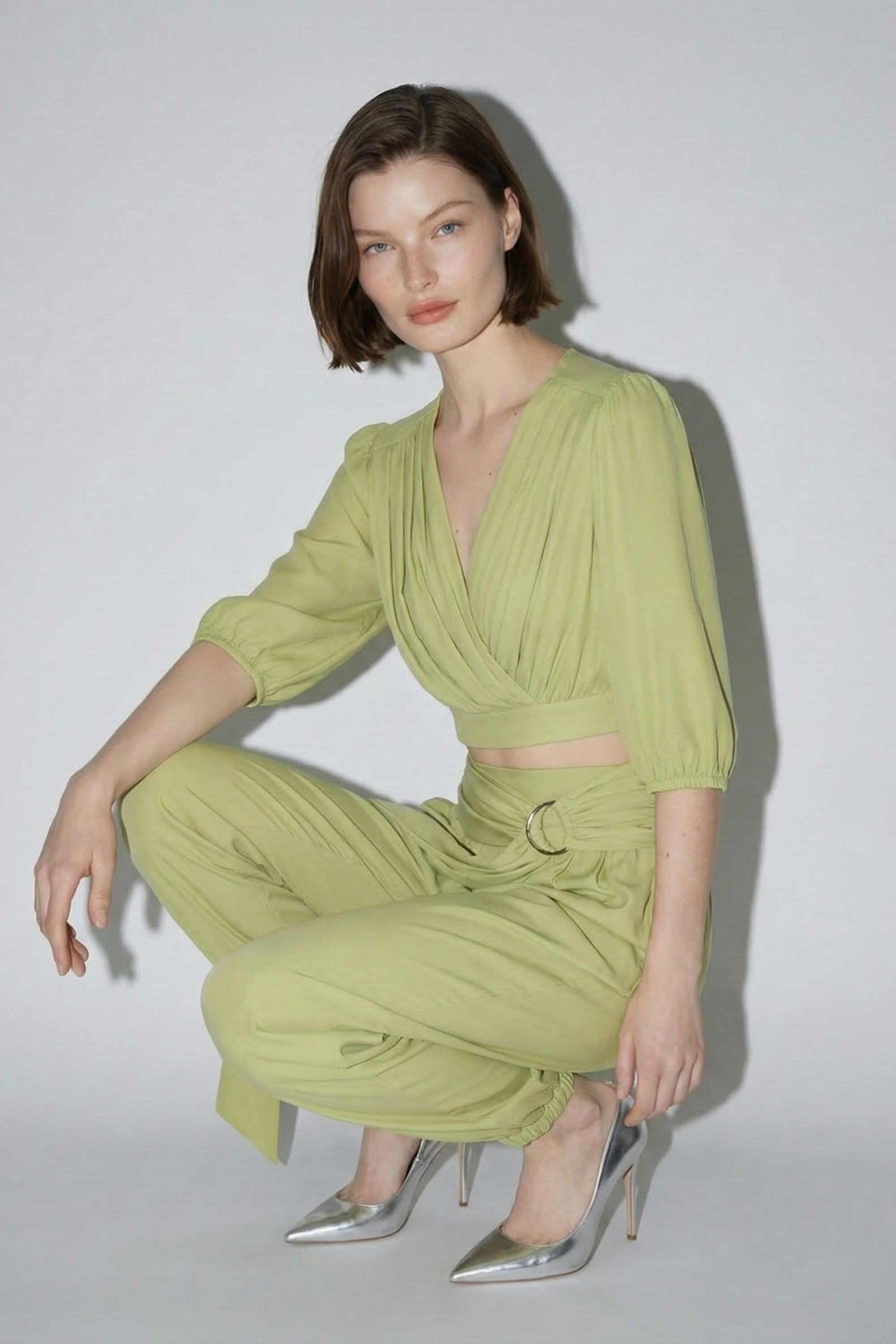 Wrap Top & Balloon Pants Set