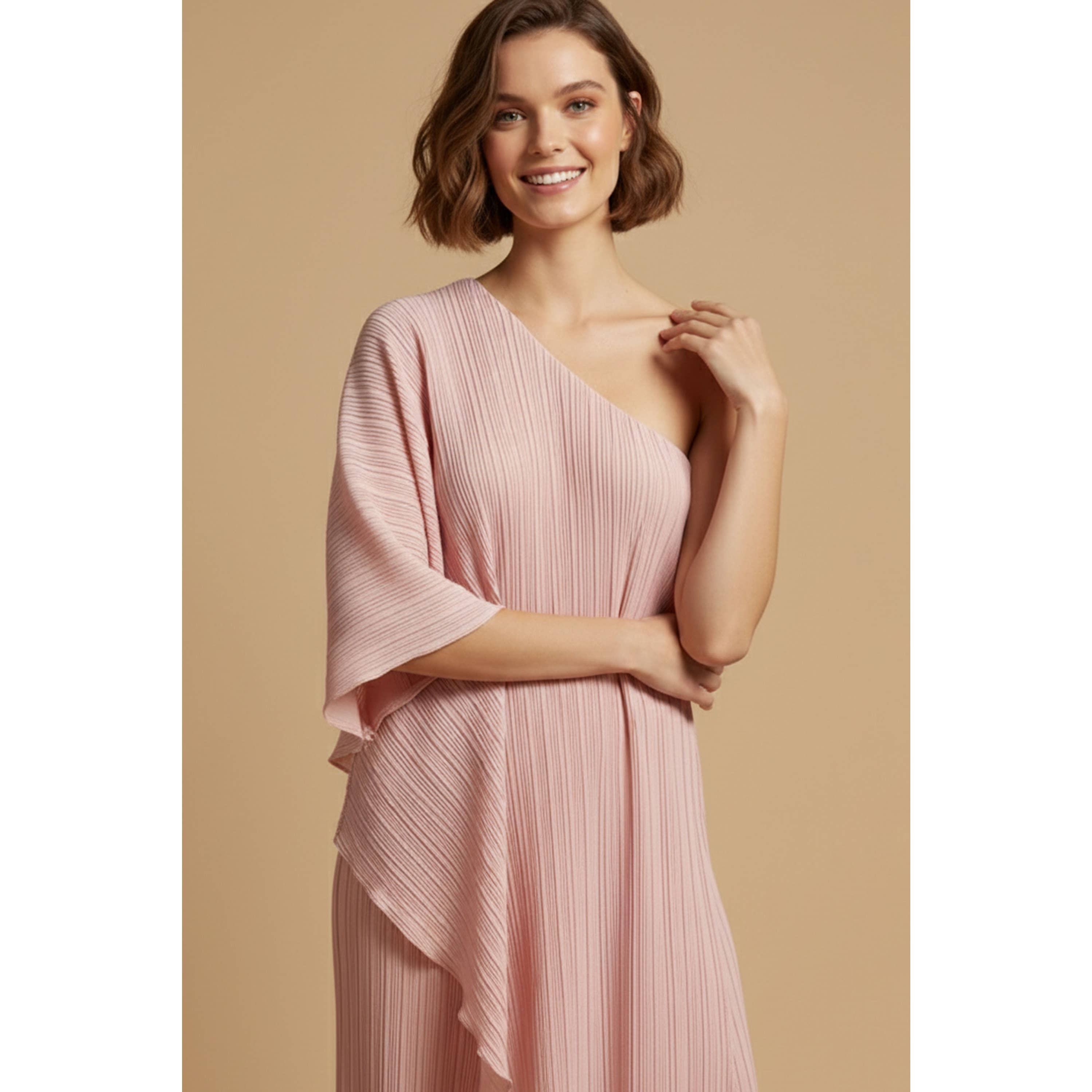 Pleated One Shoulder Set