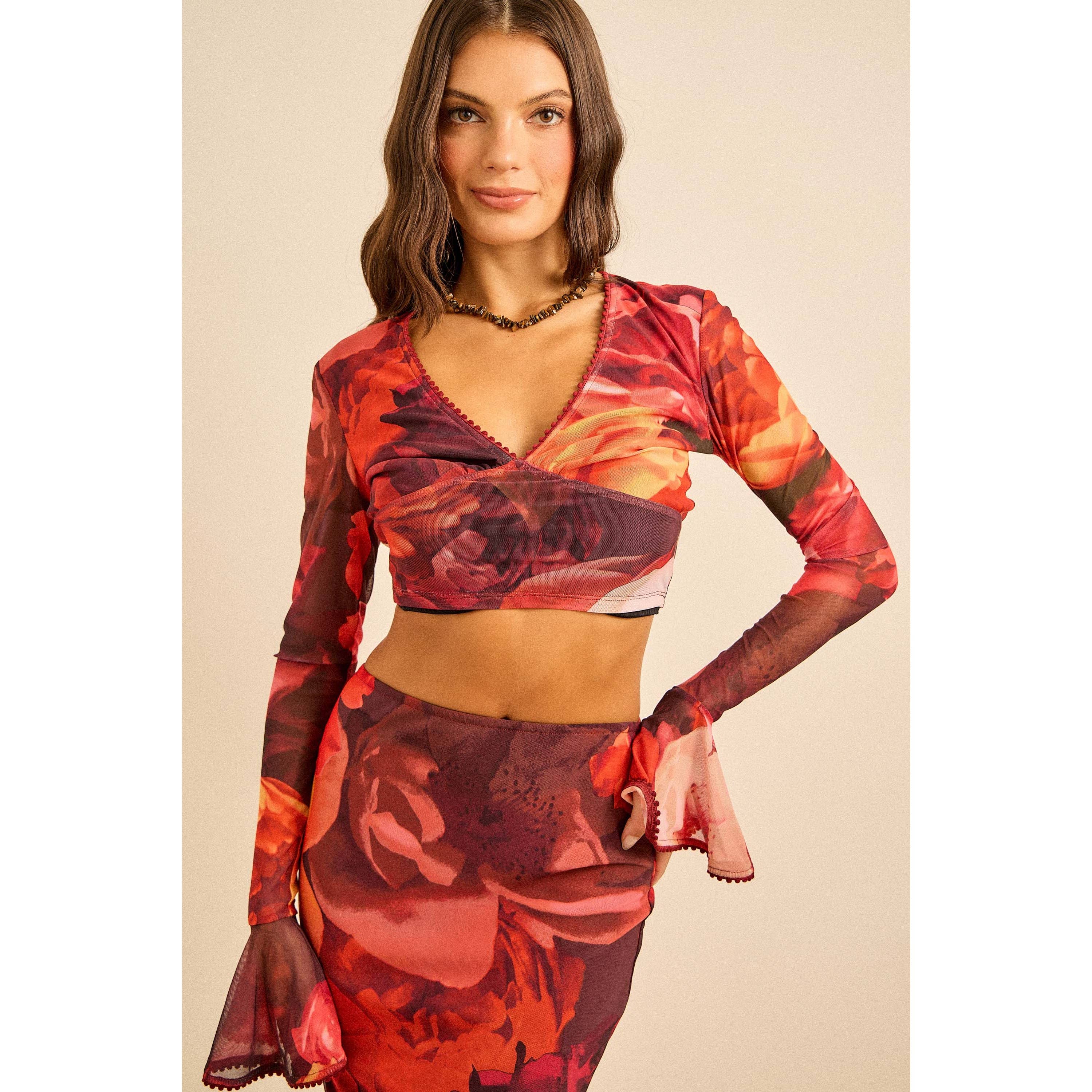 Spring Floral Mesh Maxi Set